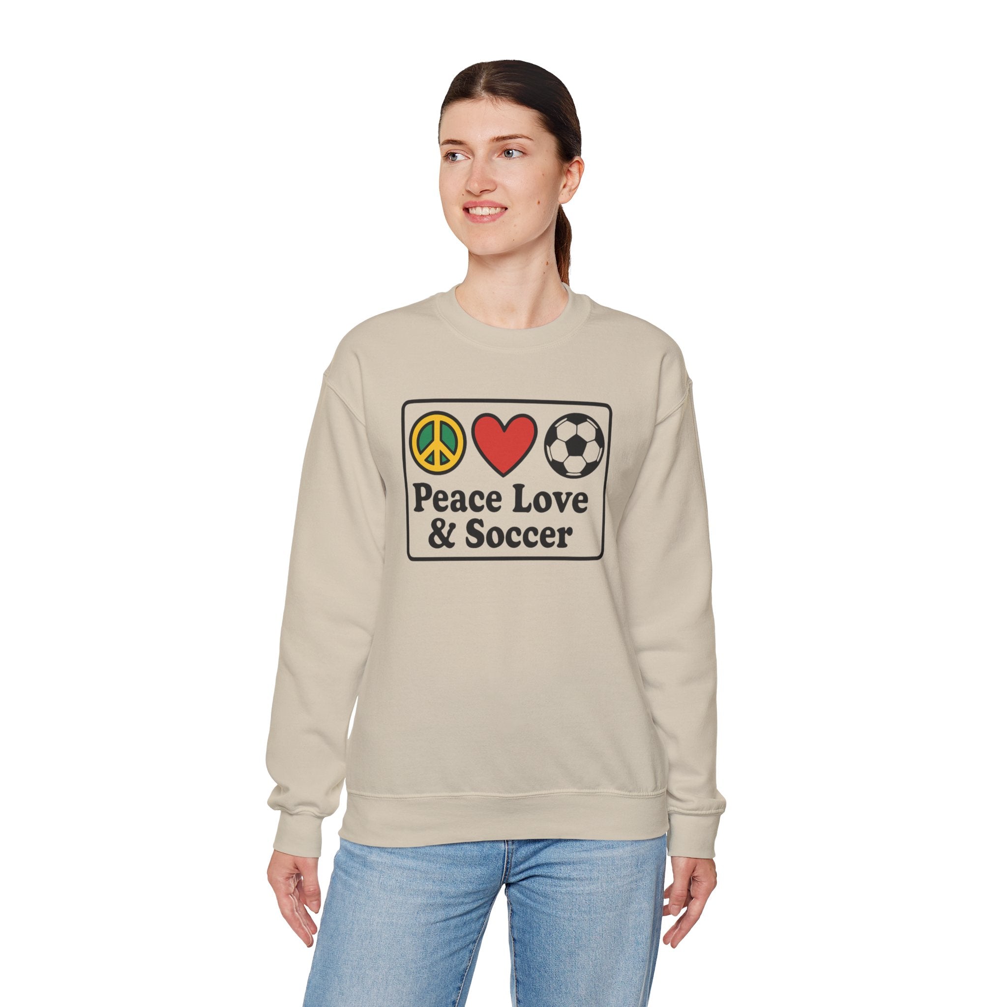 Peace Love & Soccer Crewneck Sweatshirt