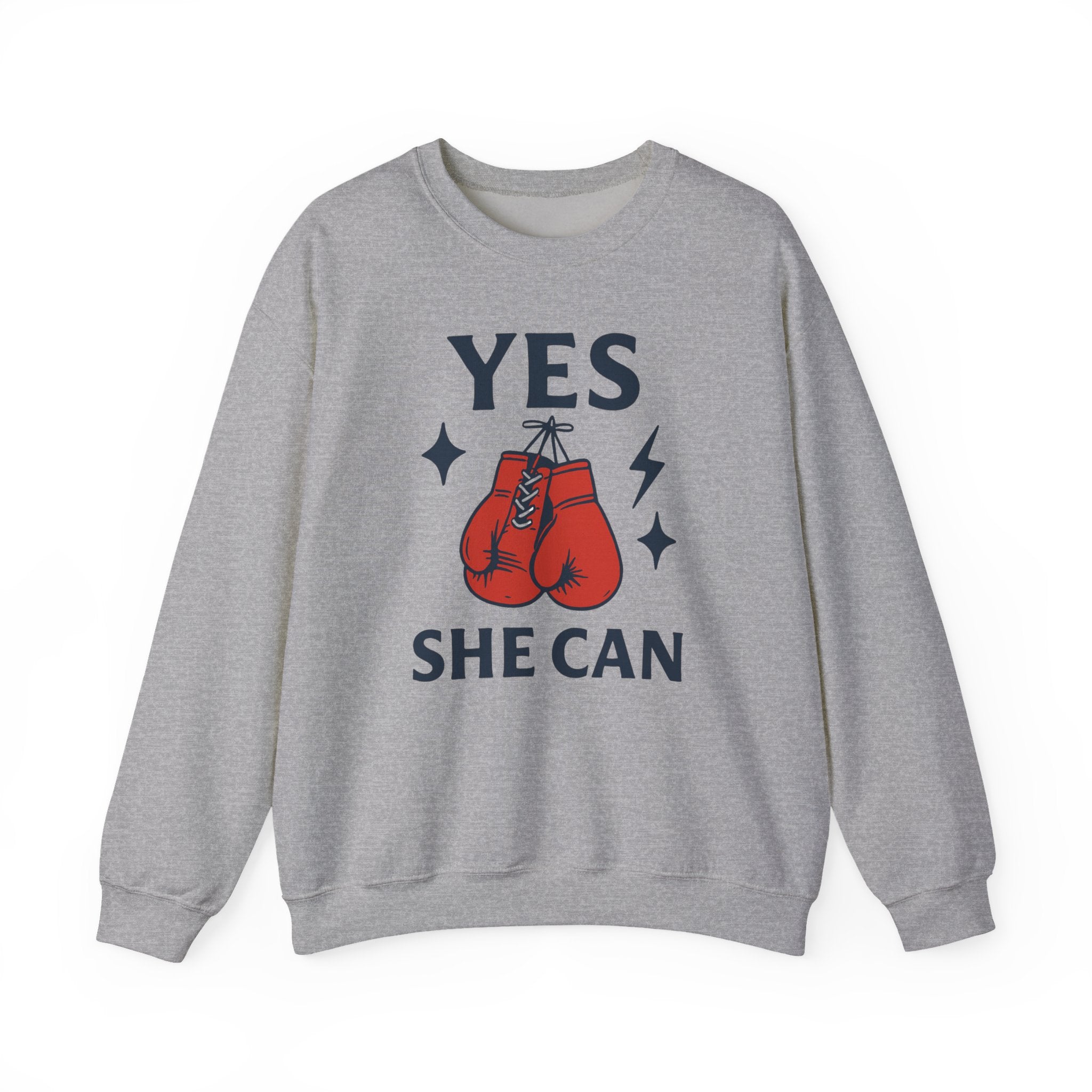 Yes, She Can Boxing Sweatshirt, Unisex Crewneck