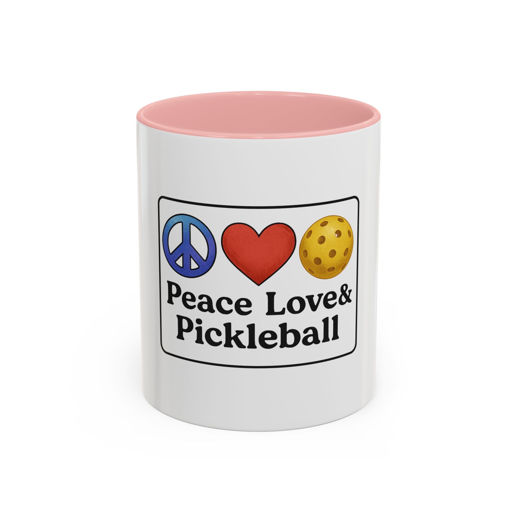Peace Love & Pickleball Accent Mug