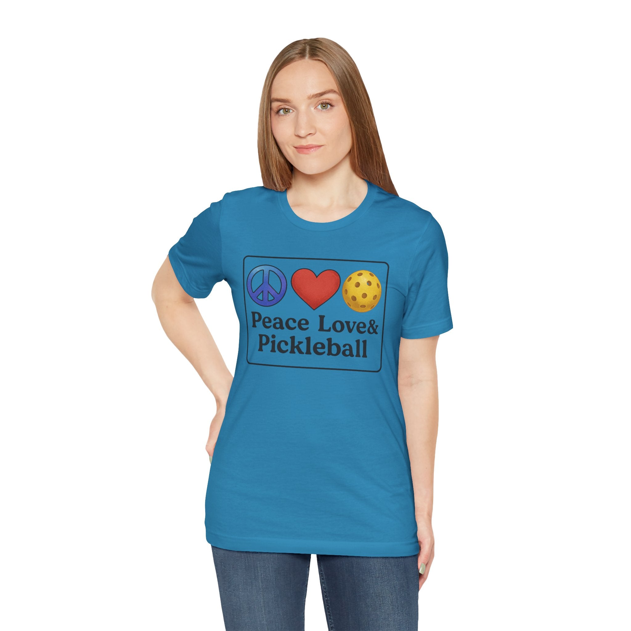 Peace Love & Pickleball Unisex Tee, Fun Pickleball Shirt