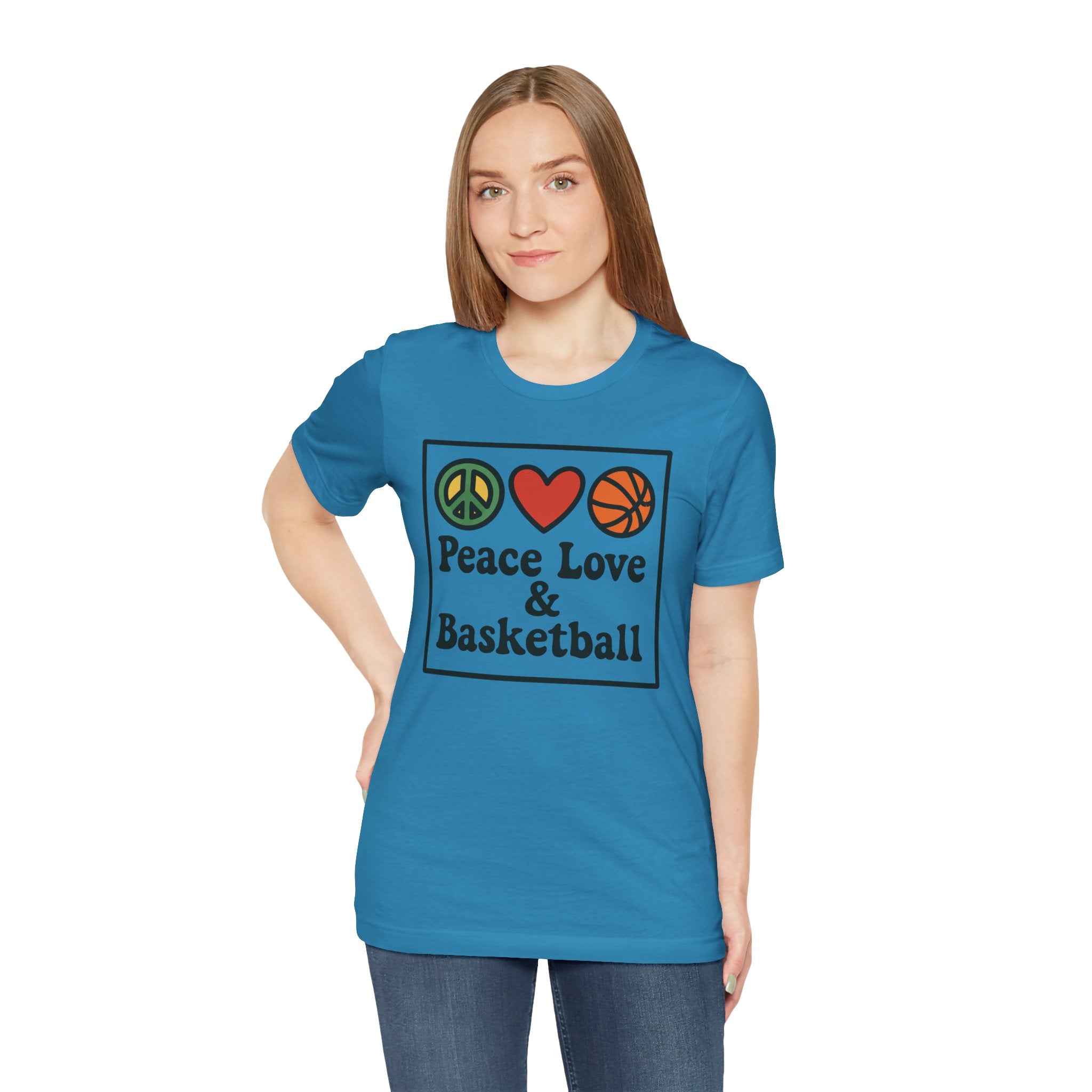 Peace, Love & Basketball Tee for Sports Lovers