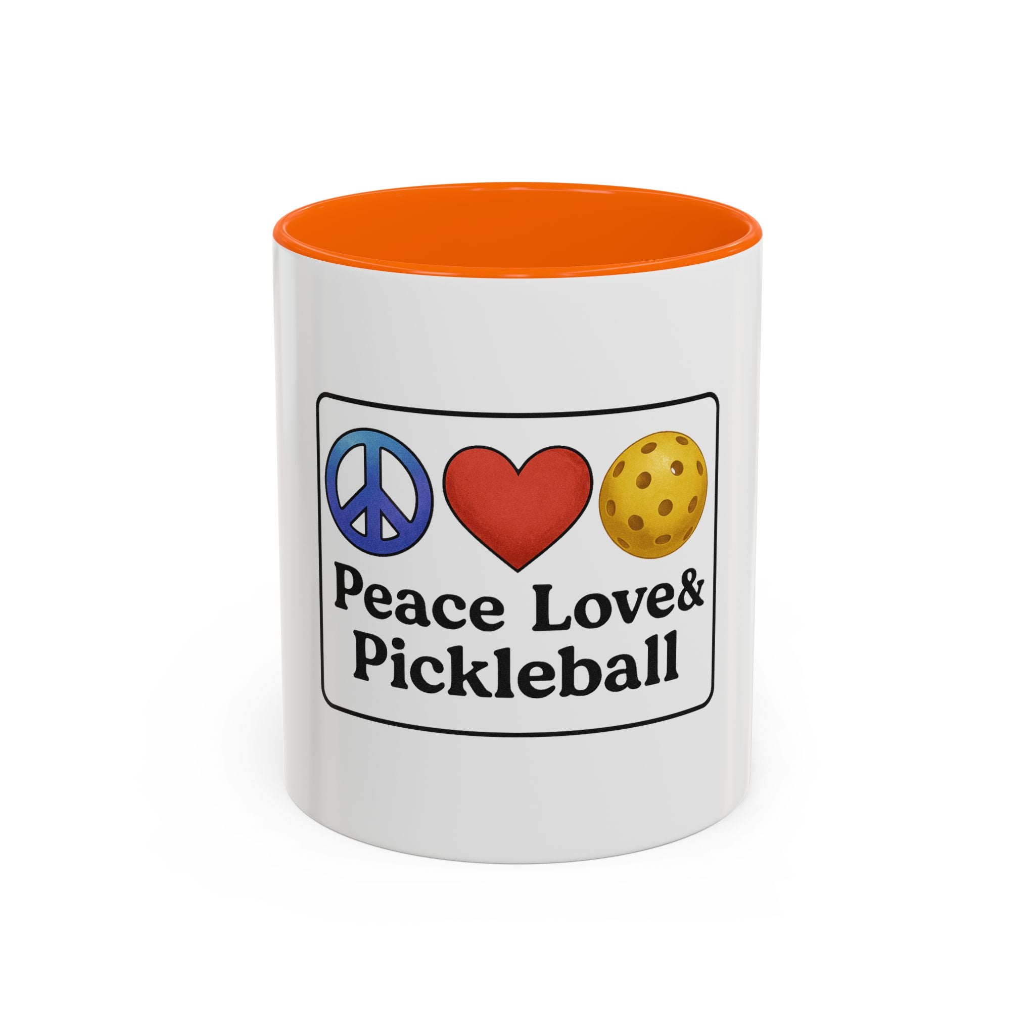 Peace Love & Pickleball Accent Mug