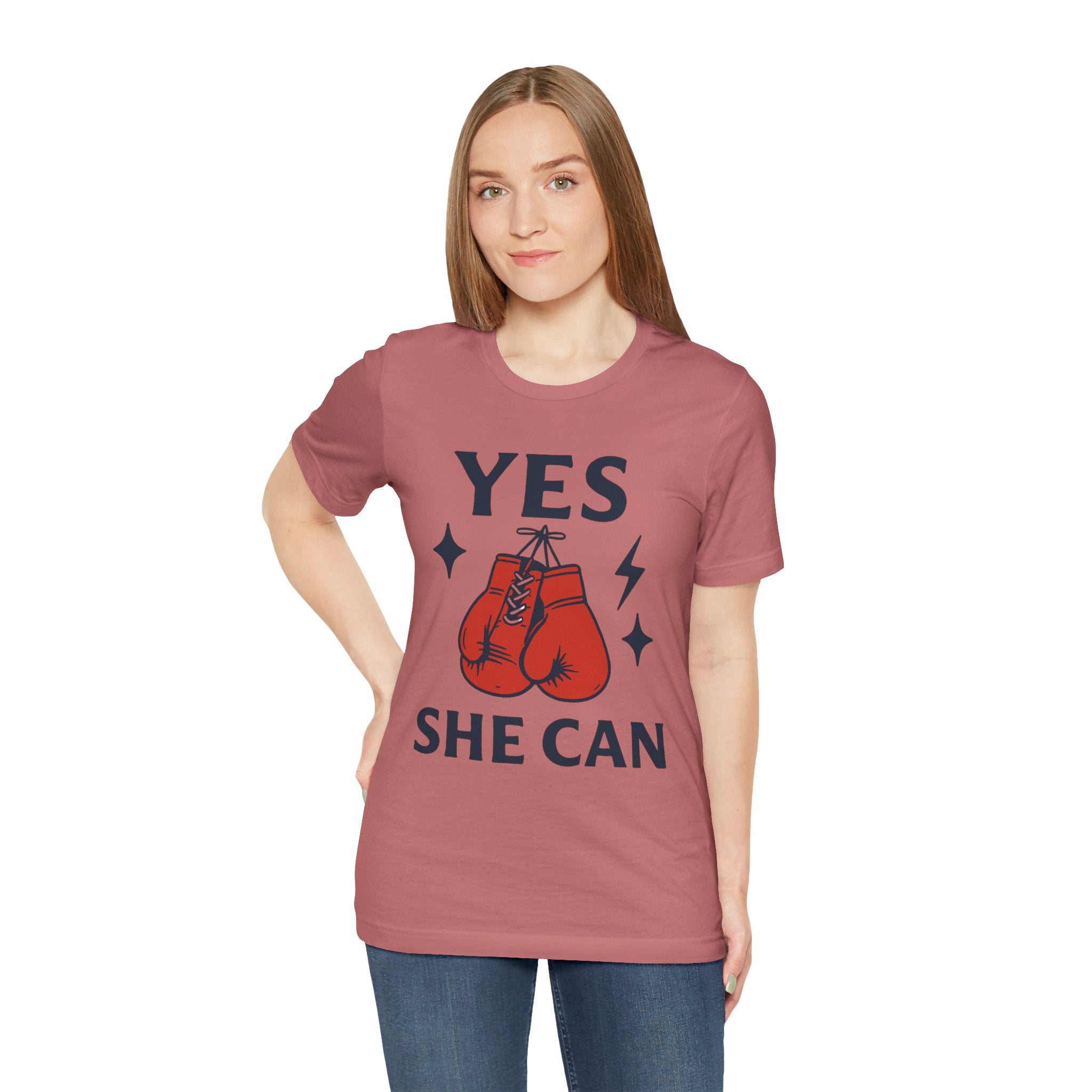 Yes, She Can Boxing Unisex Tee