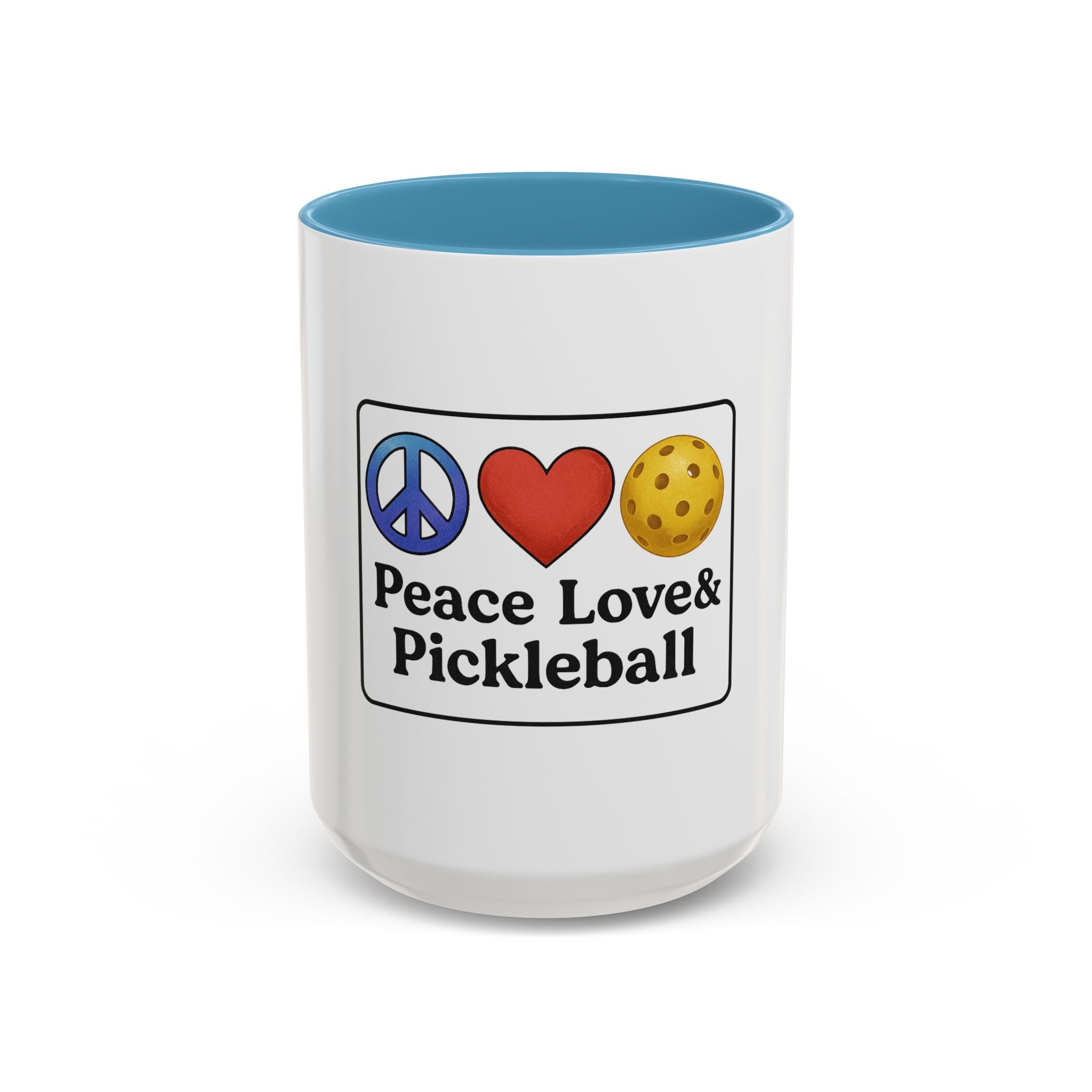 Peace Love & Pickleball Accent Mug