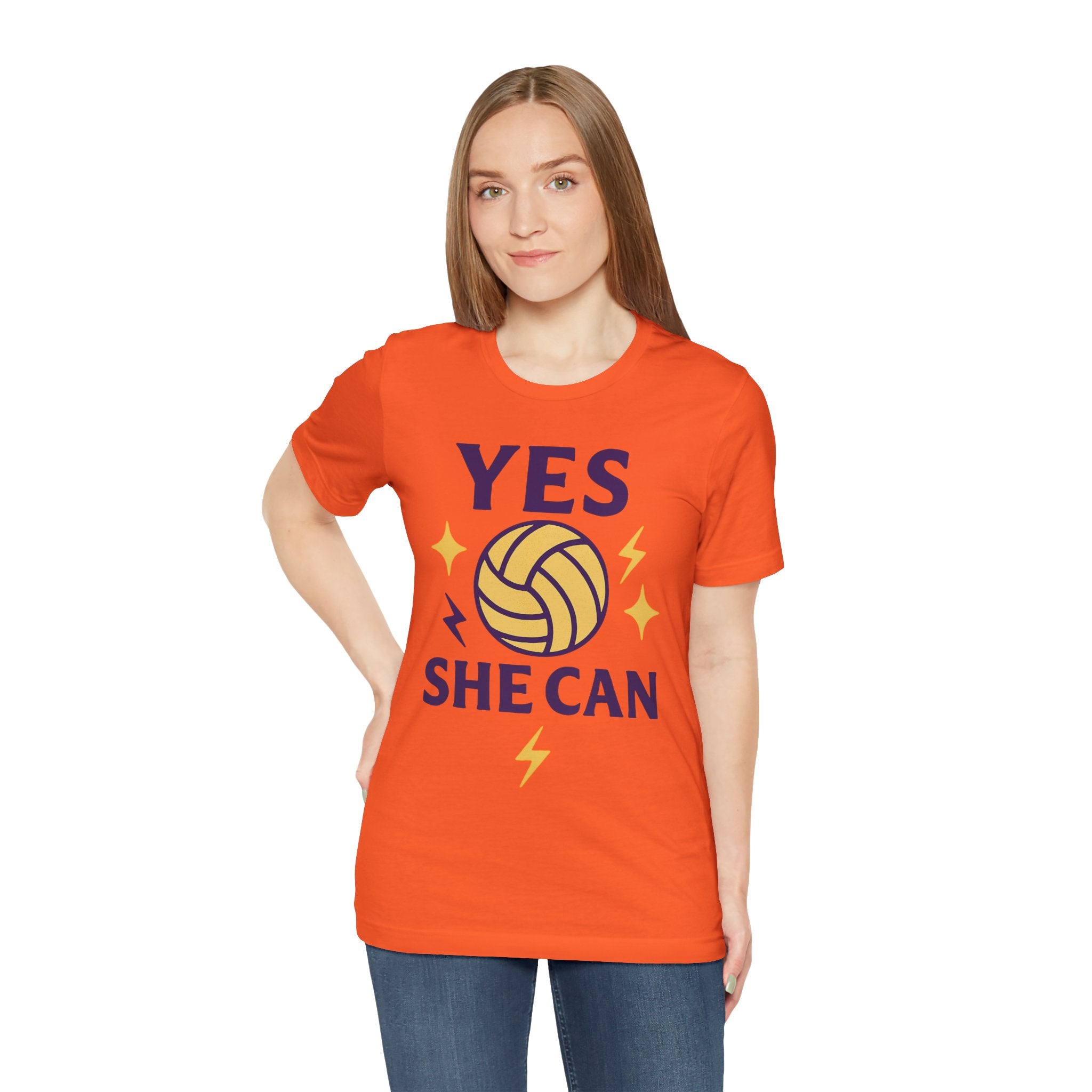 Yes, She Can Volleyball Unisex Tee