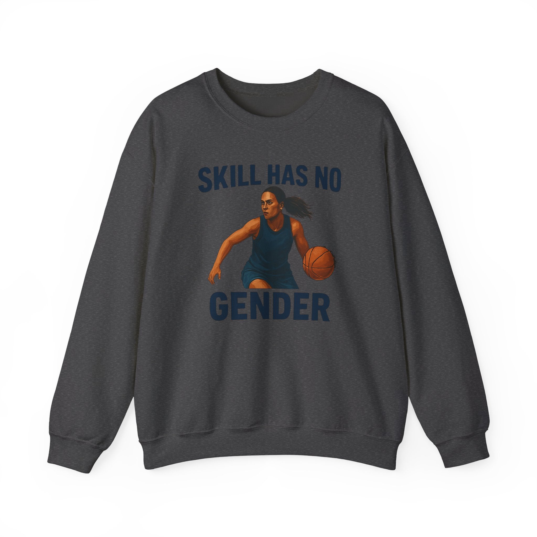 Empowering Sporty Crewneck Sweatshirt - Skill Has No Gender