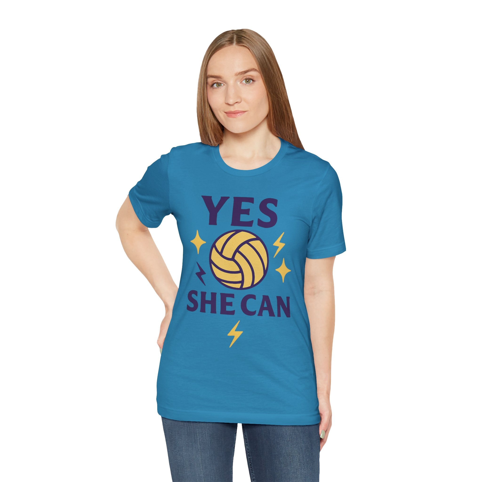 Yes, She Can Volleyball Unisex Tee