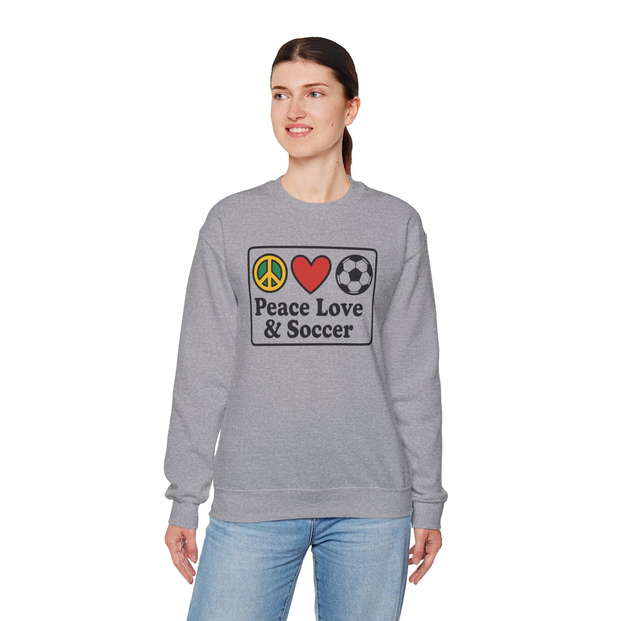 Peace Love & Soccer Crewneck Sweatshirt