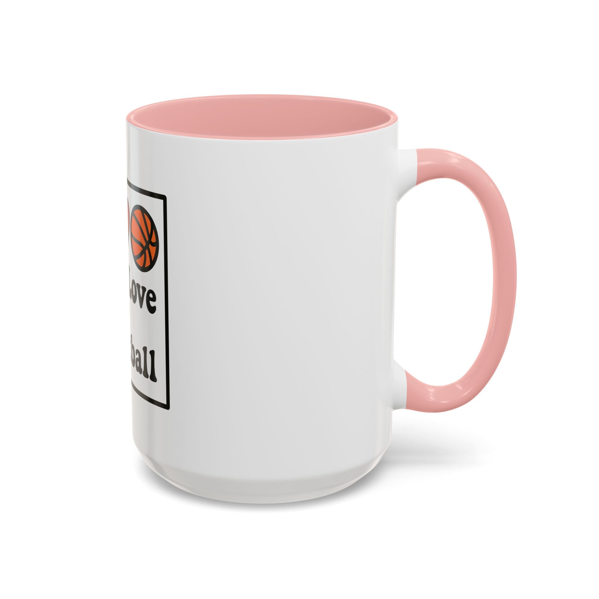 Accent Coffee Mug with Peace, Love & Basketball Design