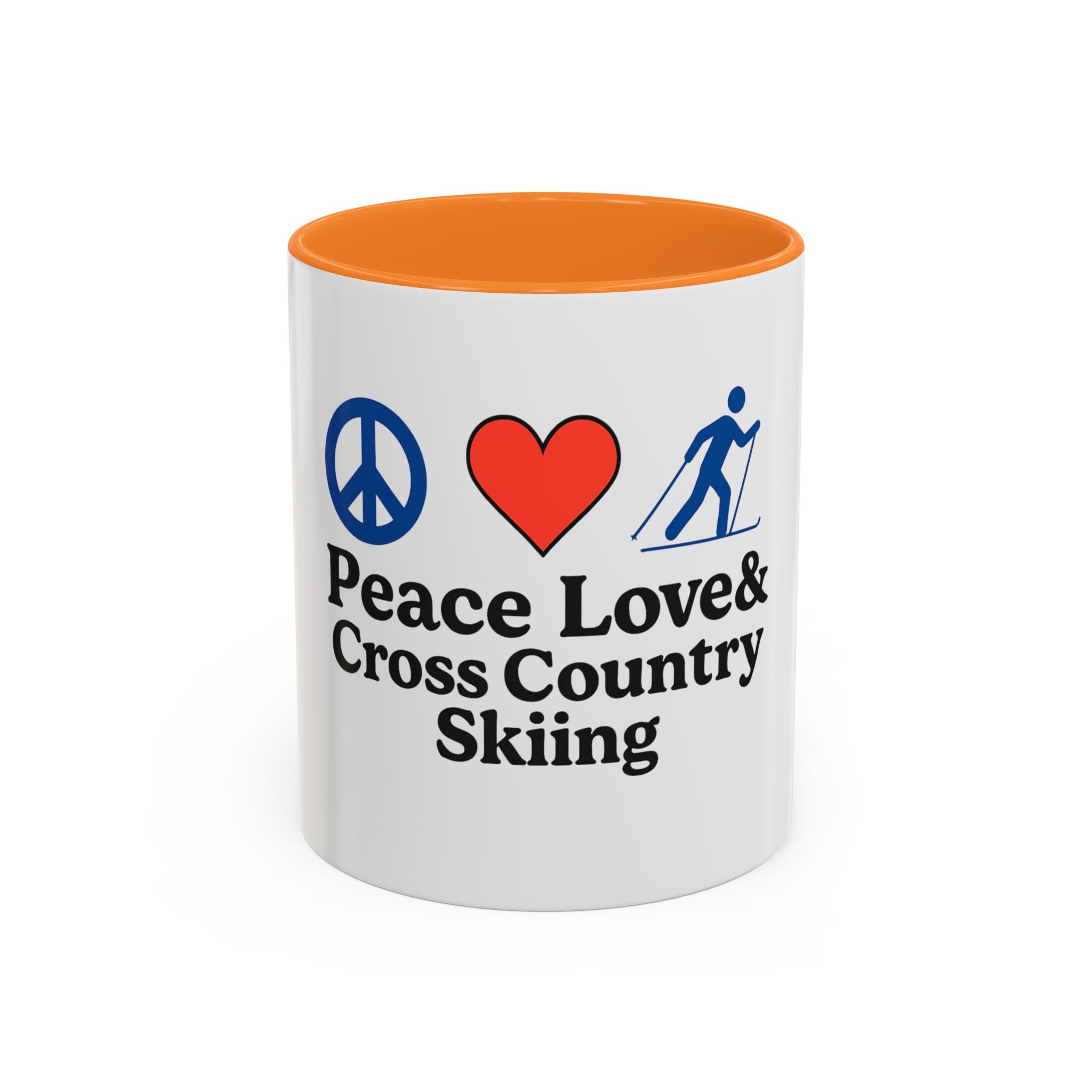 Peace, Love & Cross Country Skiing Mug