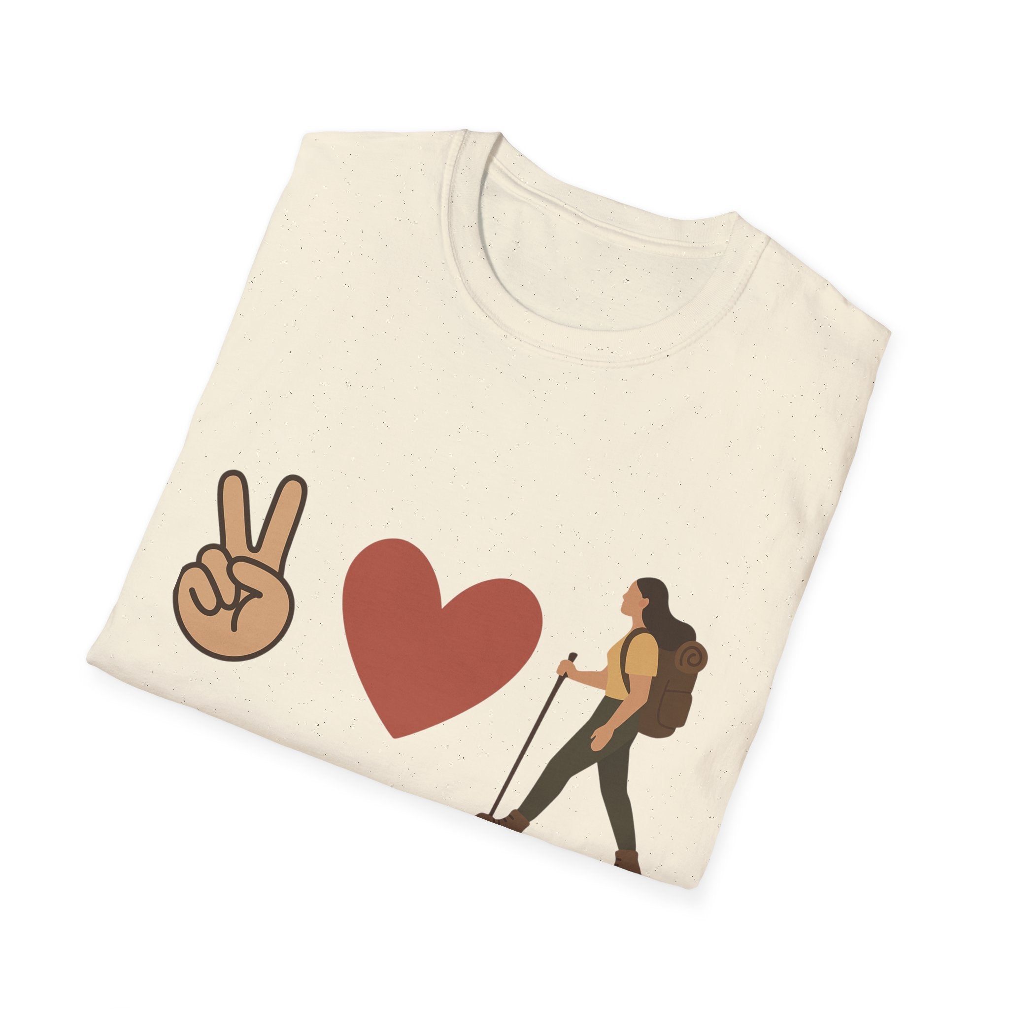Peace Love & Hiking Unisex Softstyle T-Shirt