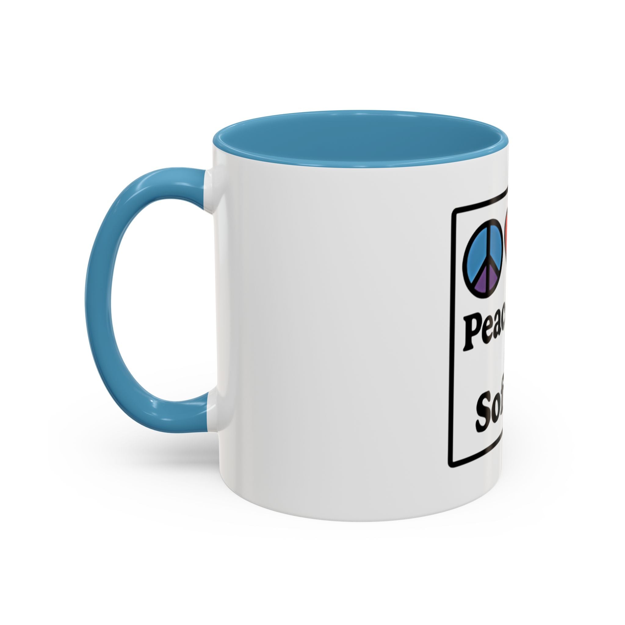 Peace Love Softball Coffee Mug, Sporty Mug for Softball Fans