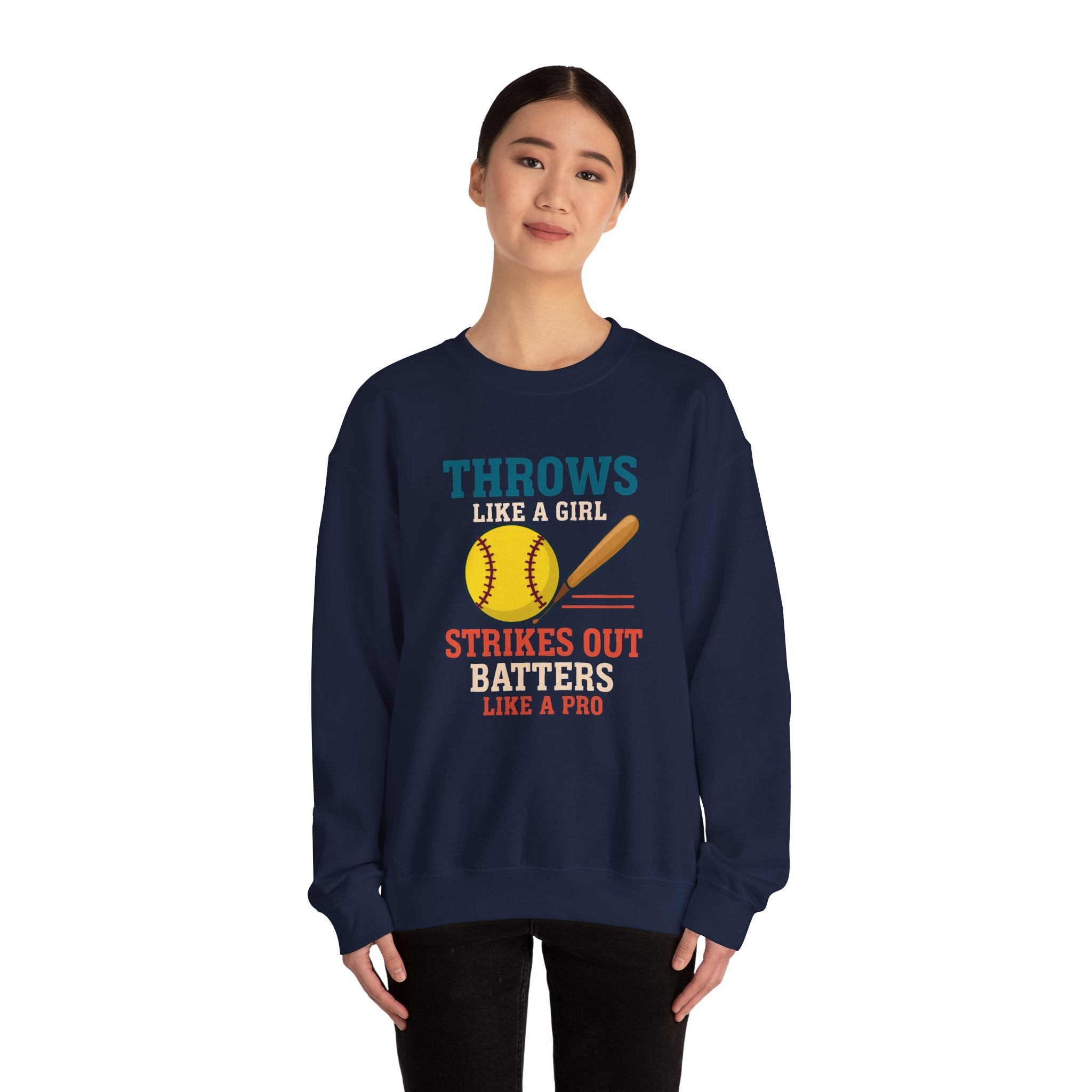 Softball Inspired Crewneck Sweatshirt