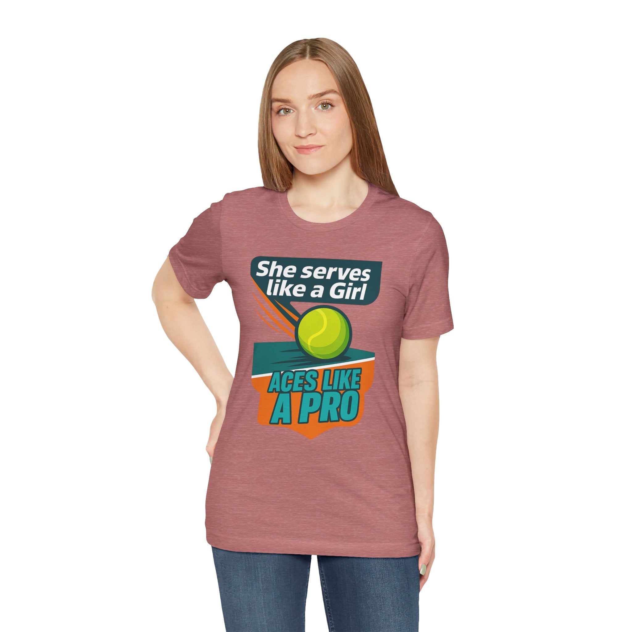 Empowering Tennis Tee - She Serves Like A Girl