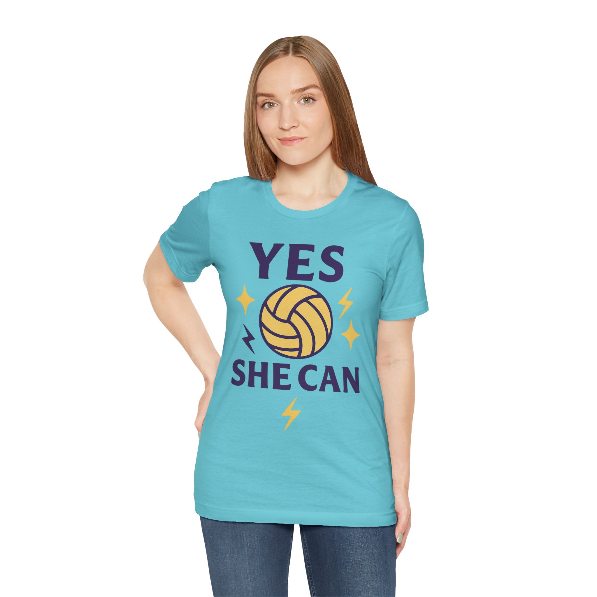 Yes, She Can Volleyball Unisex Tee