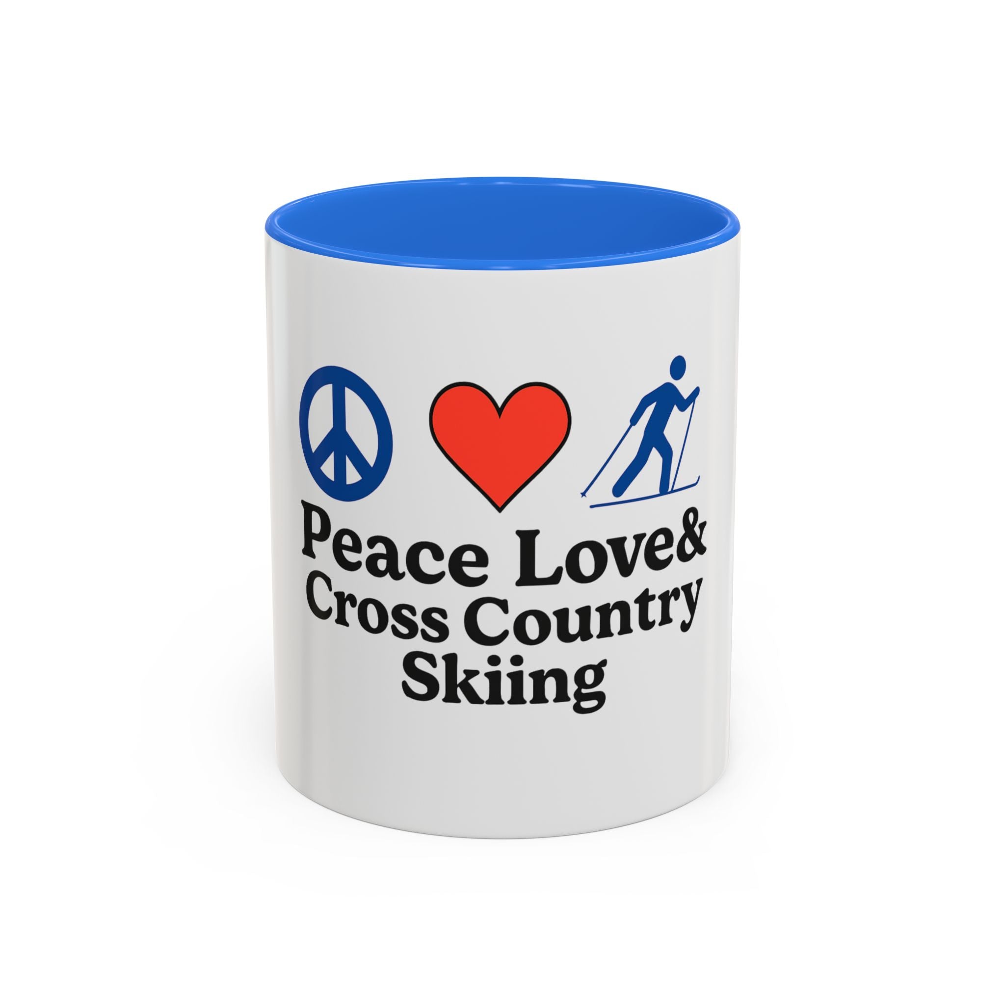 Peace, Love & Cross Country Skiing Mug