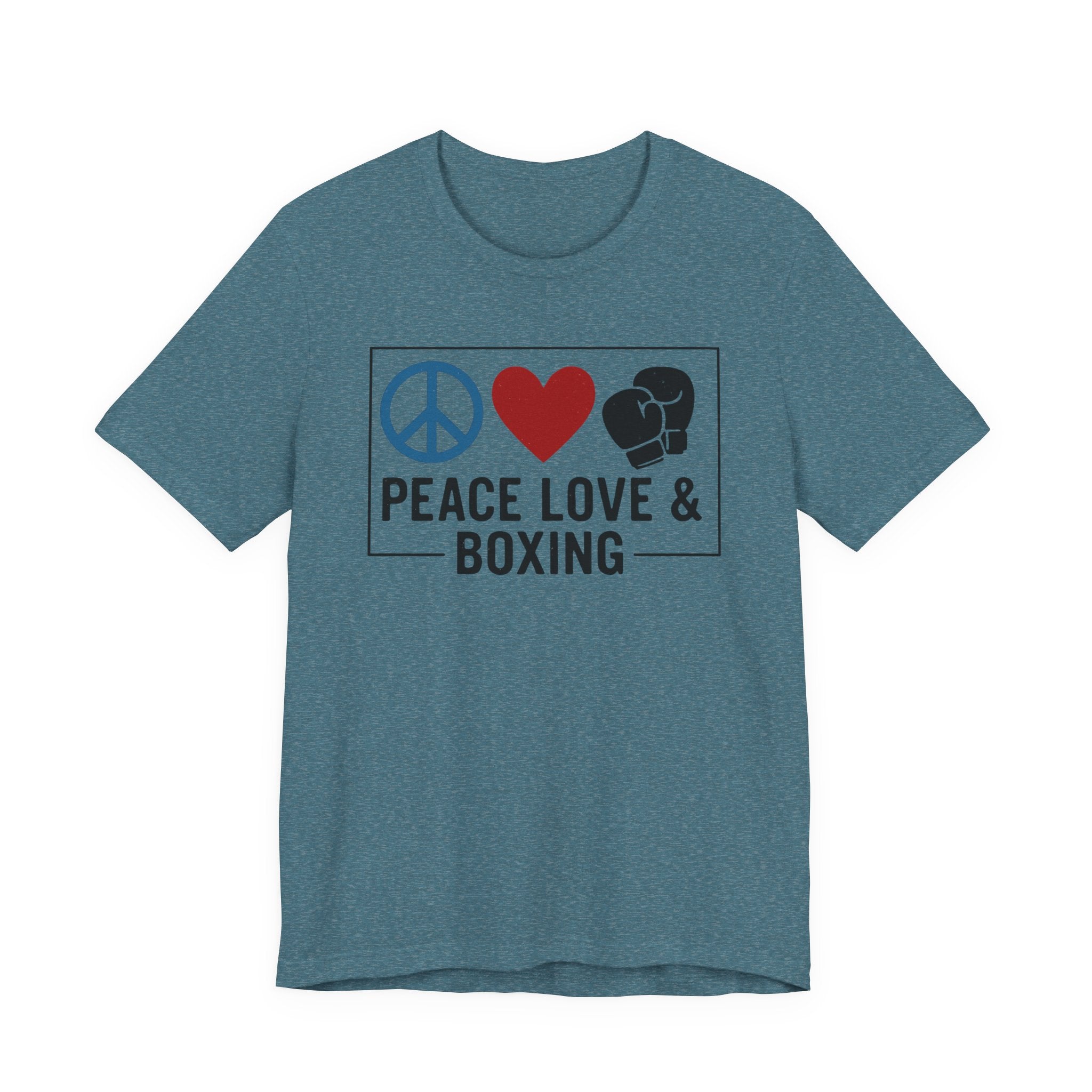 Unisex Jersey Short Sleeve Tee - Peace Love & Boxing T-Shirt