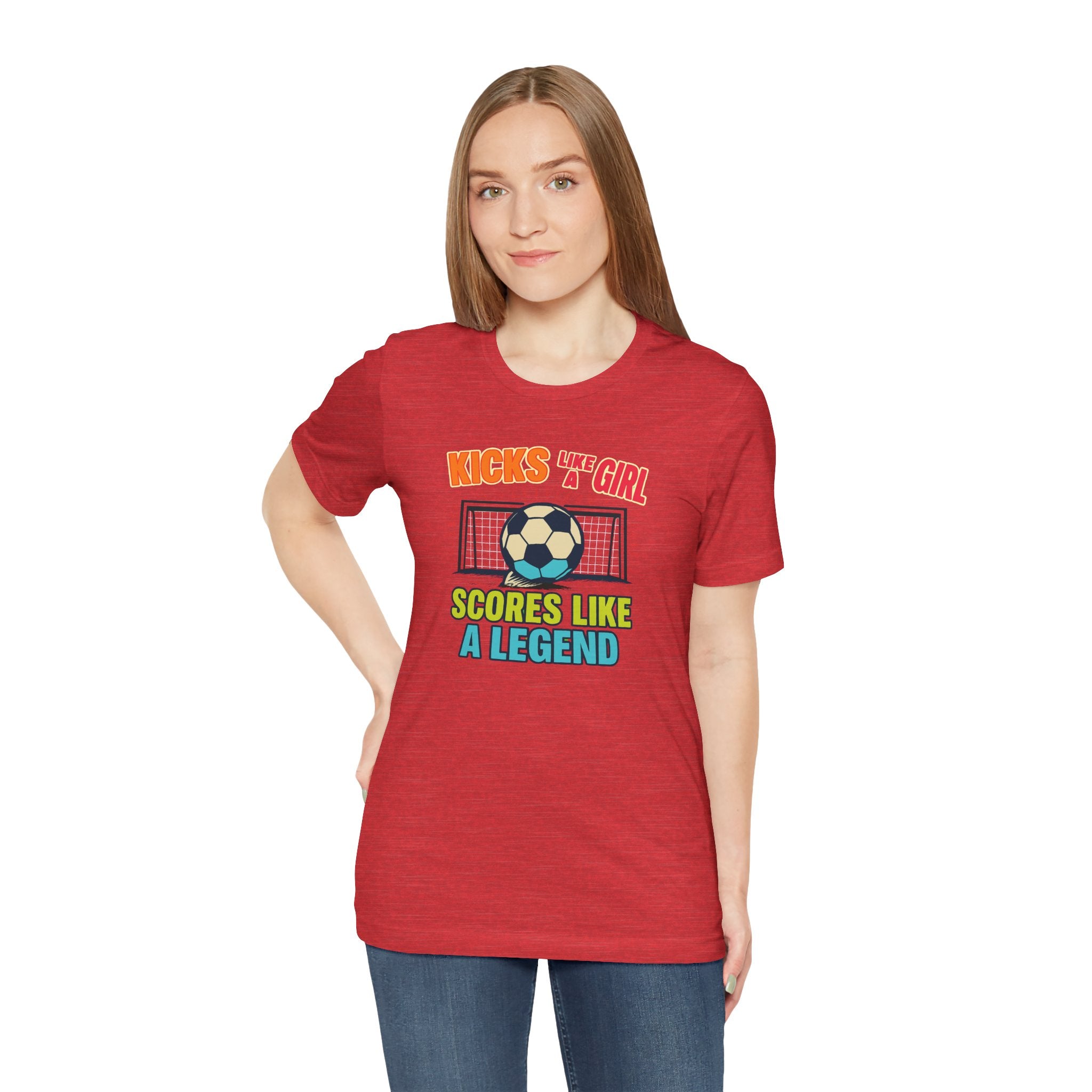 Soccer Inspired Fun Tee - Kicks Like A Girl