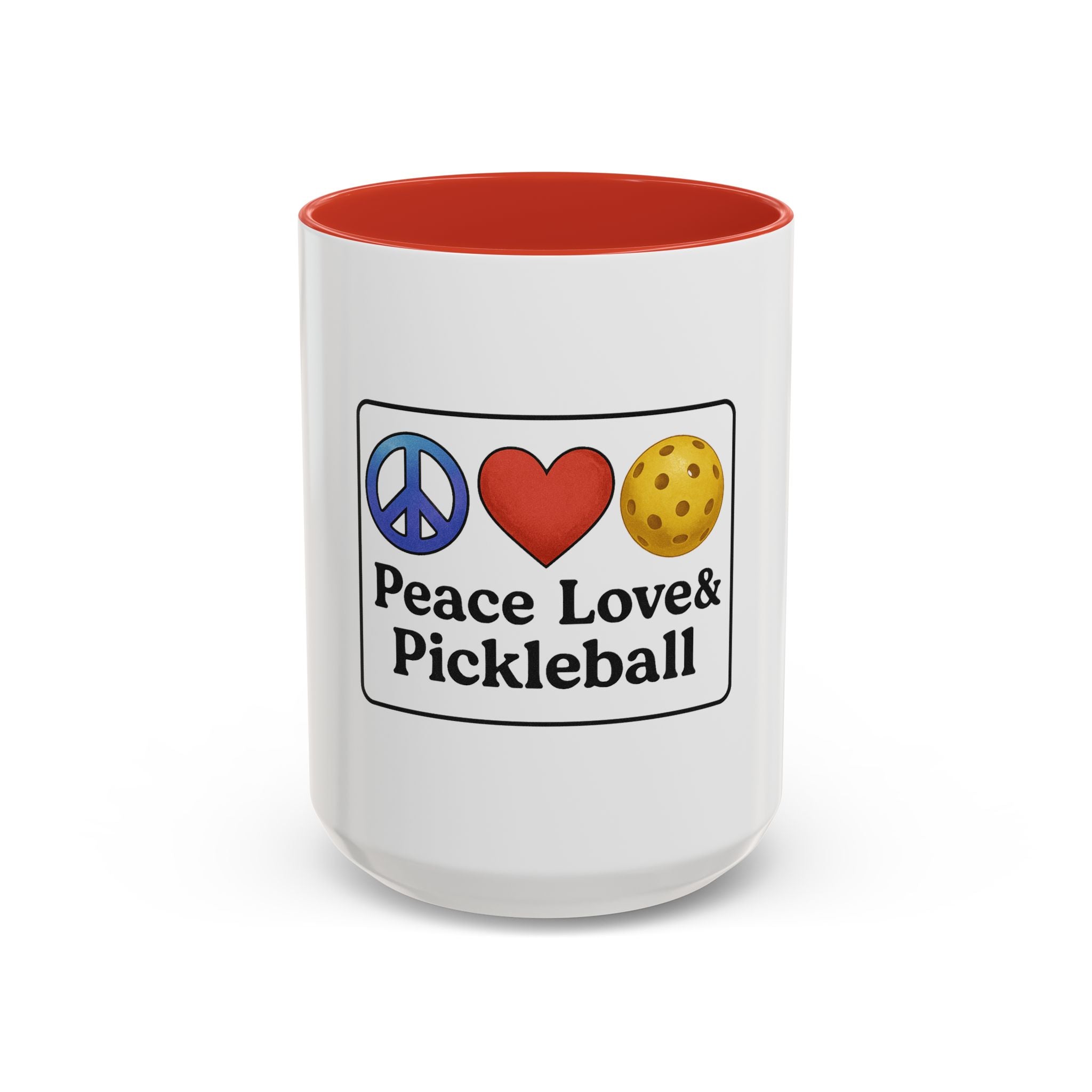 Peace Love & Pickleball Accent Mug