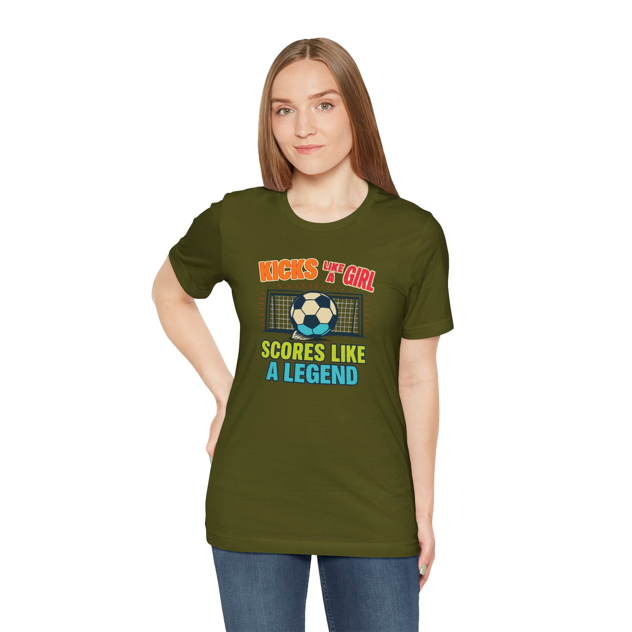 Soccer Inspired Fun Tee - Kicks Like A Girl