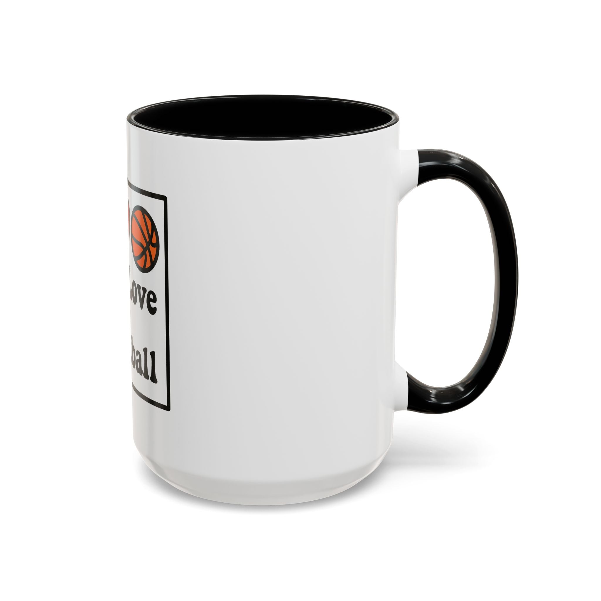 Accent Coffee Mug with Peace, Love & Basketball Design