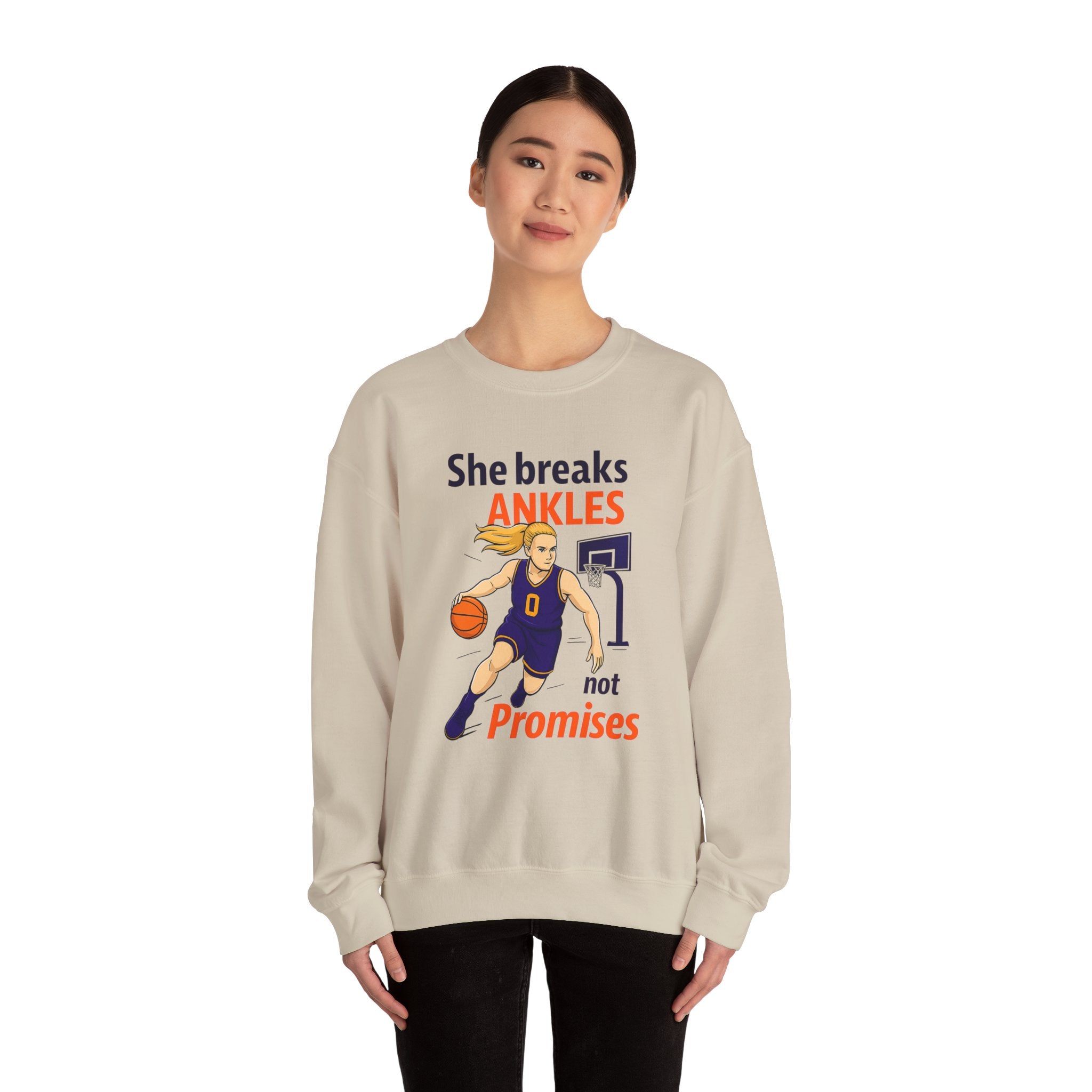 Basketball Sweatshirt, She Breaks Ankles Crewneck