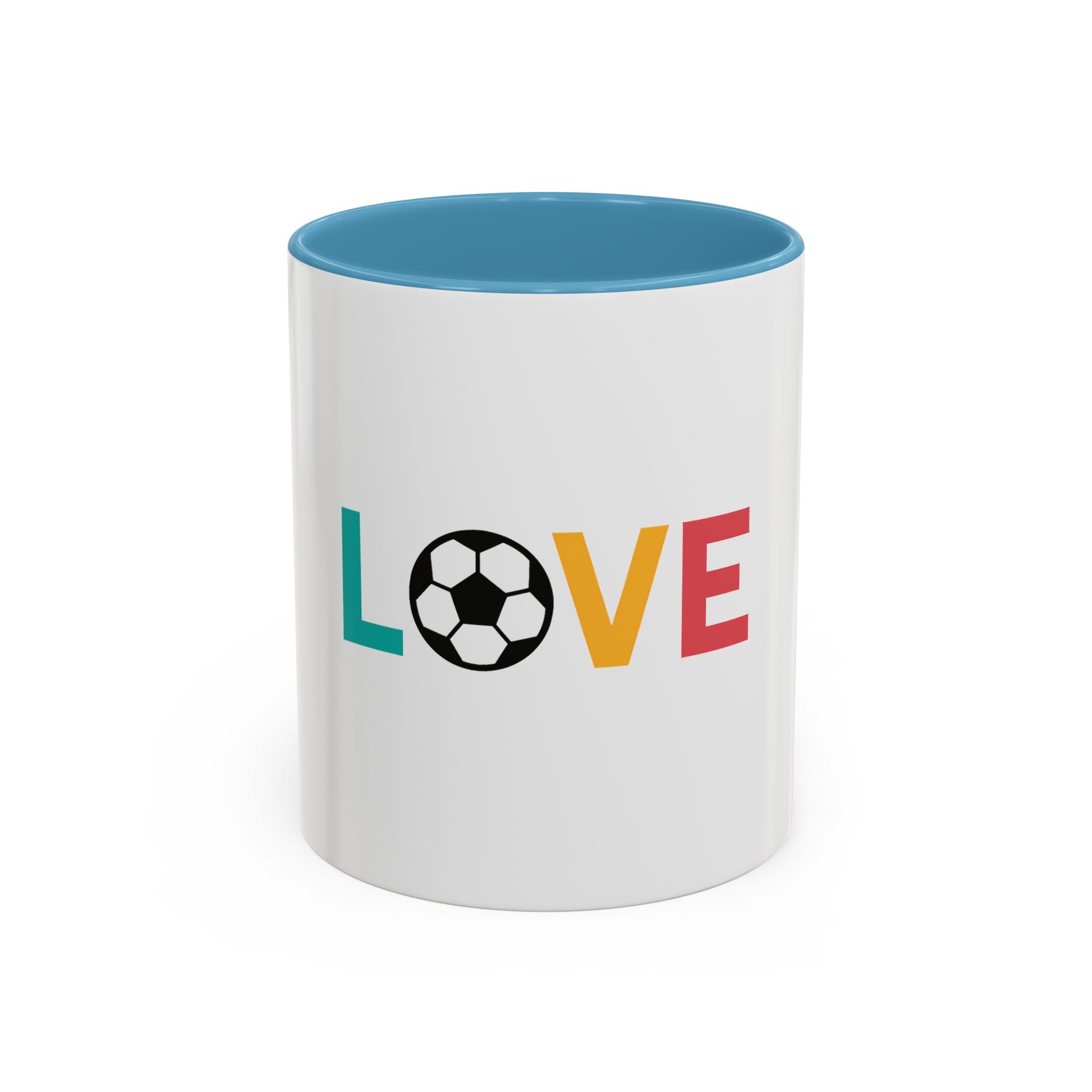 Love Soccer Accent Coffee Mug, Personalized Gift for Soccer Fans