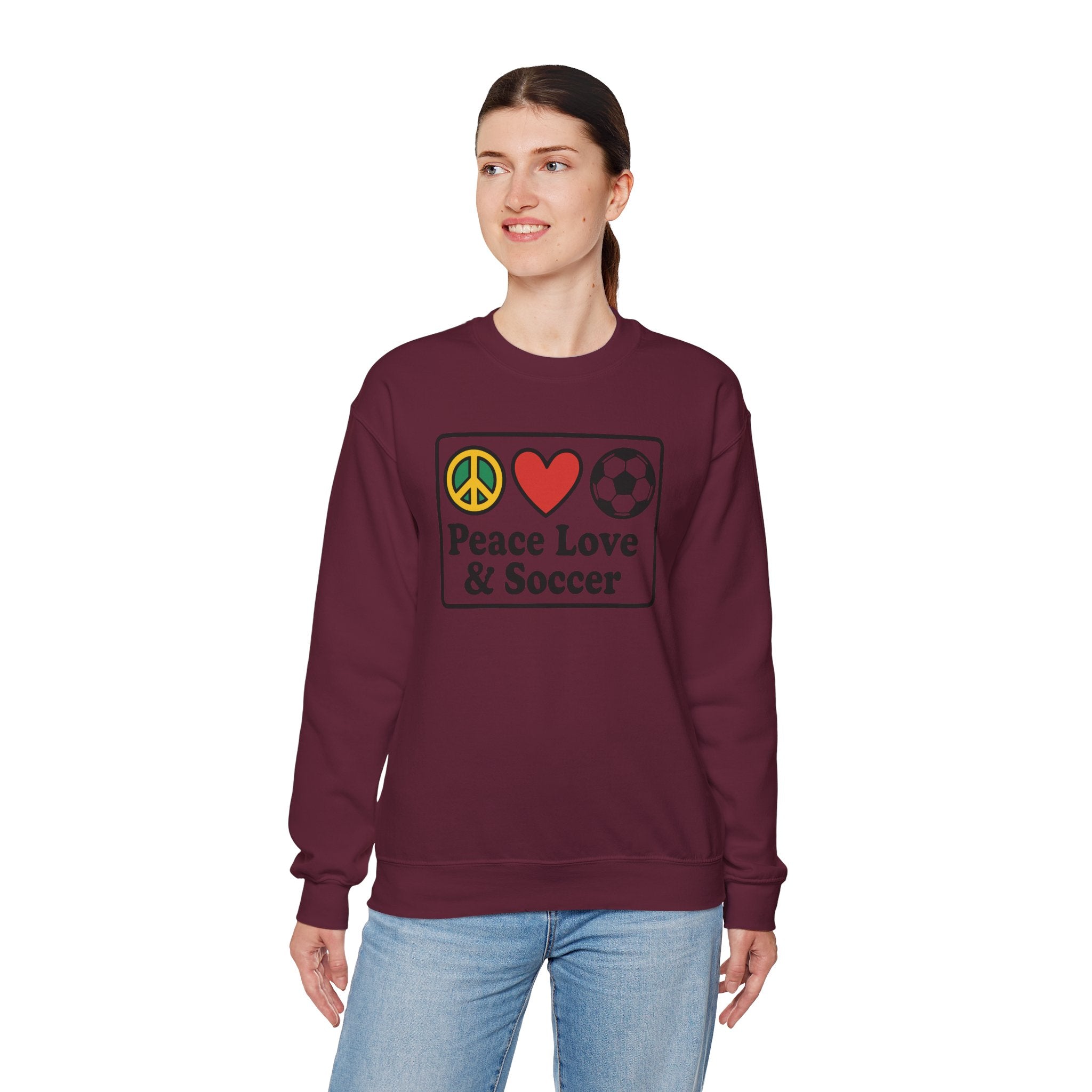 Peace Love & Soccer Crewneck Sweatshirt