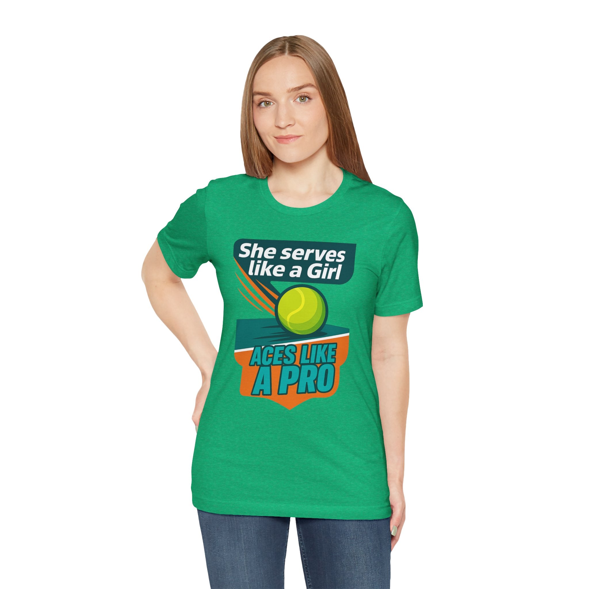 Empowering Tennis Tee - She Serves Like A Girl