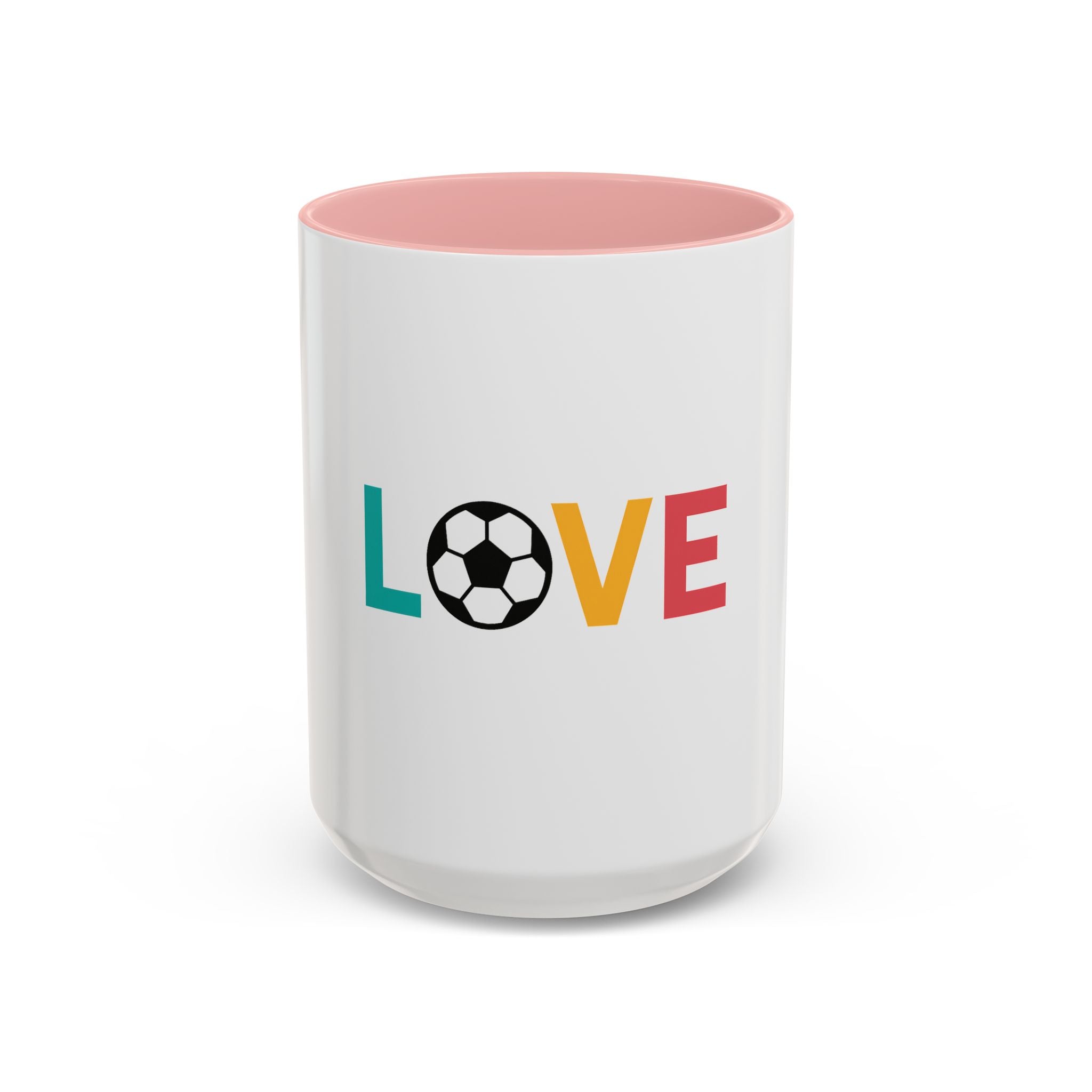 Love Soccer Accent Coffee Mug, Personalized Gift for Soccer Fans