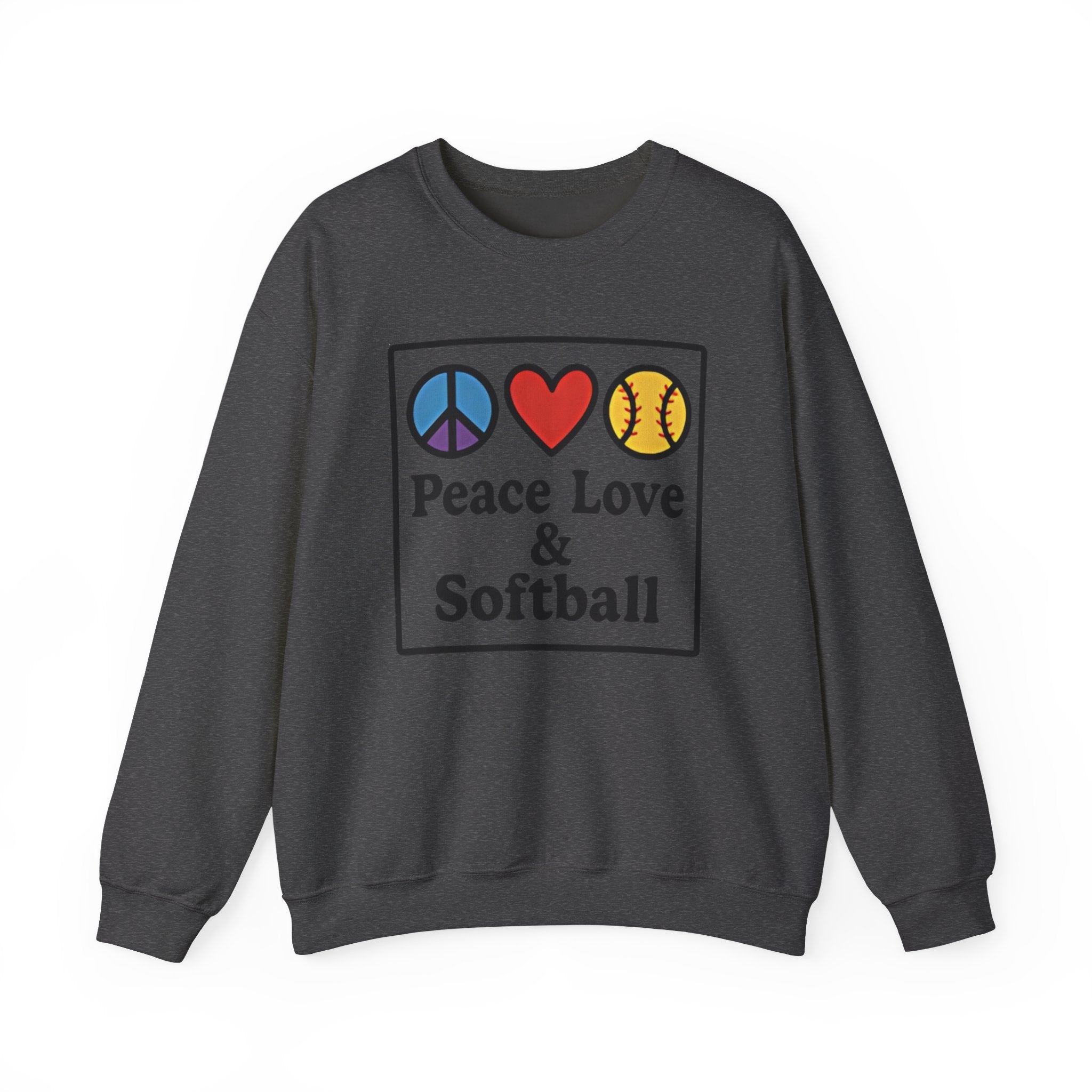 Peace Love & Softball Crewneck Sweatshirt