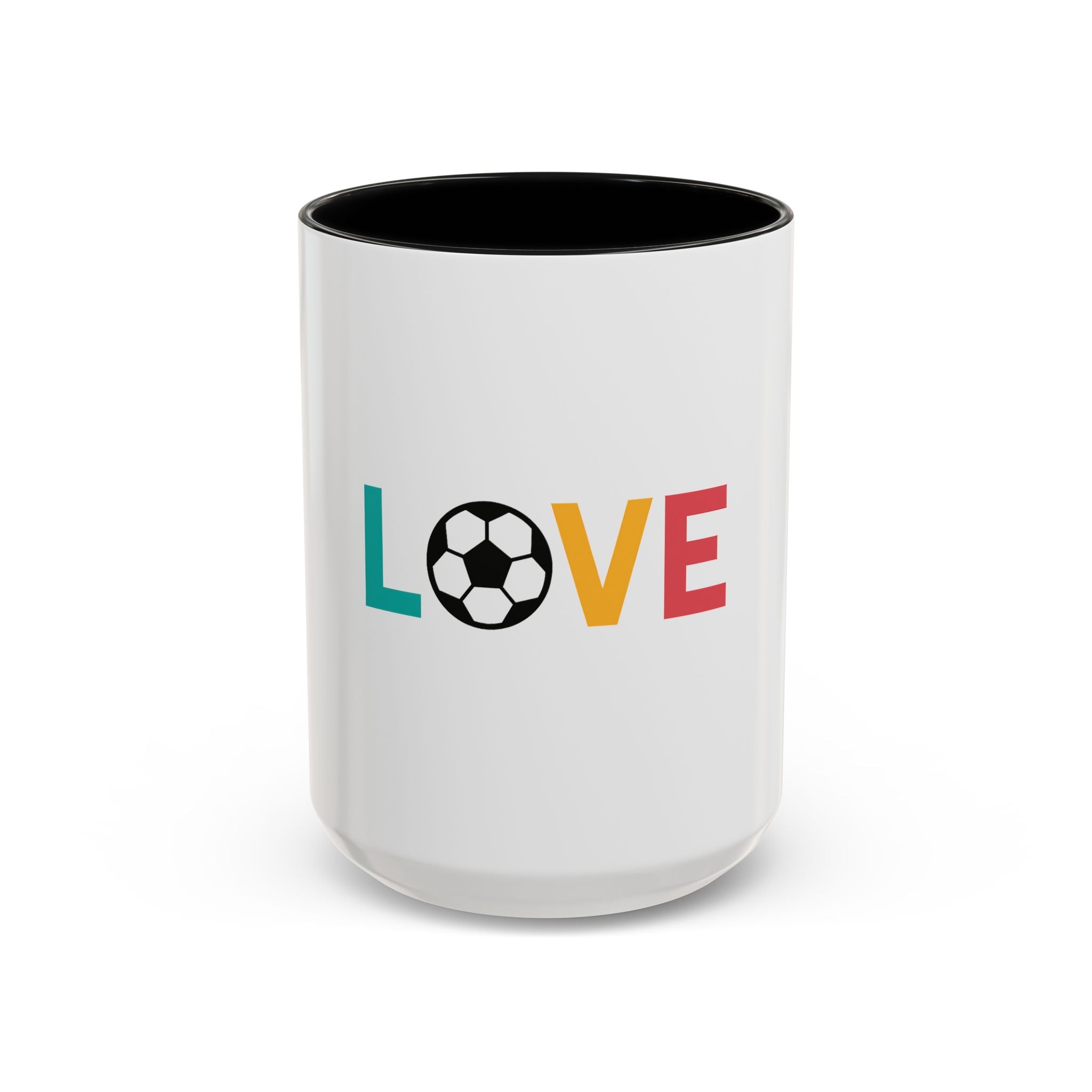 Love Soccer Accent Coffee Mug, Personalized Gift for Soccer Fans