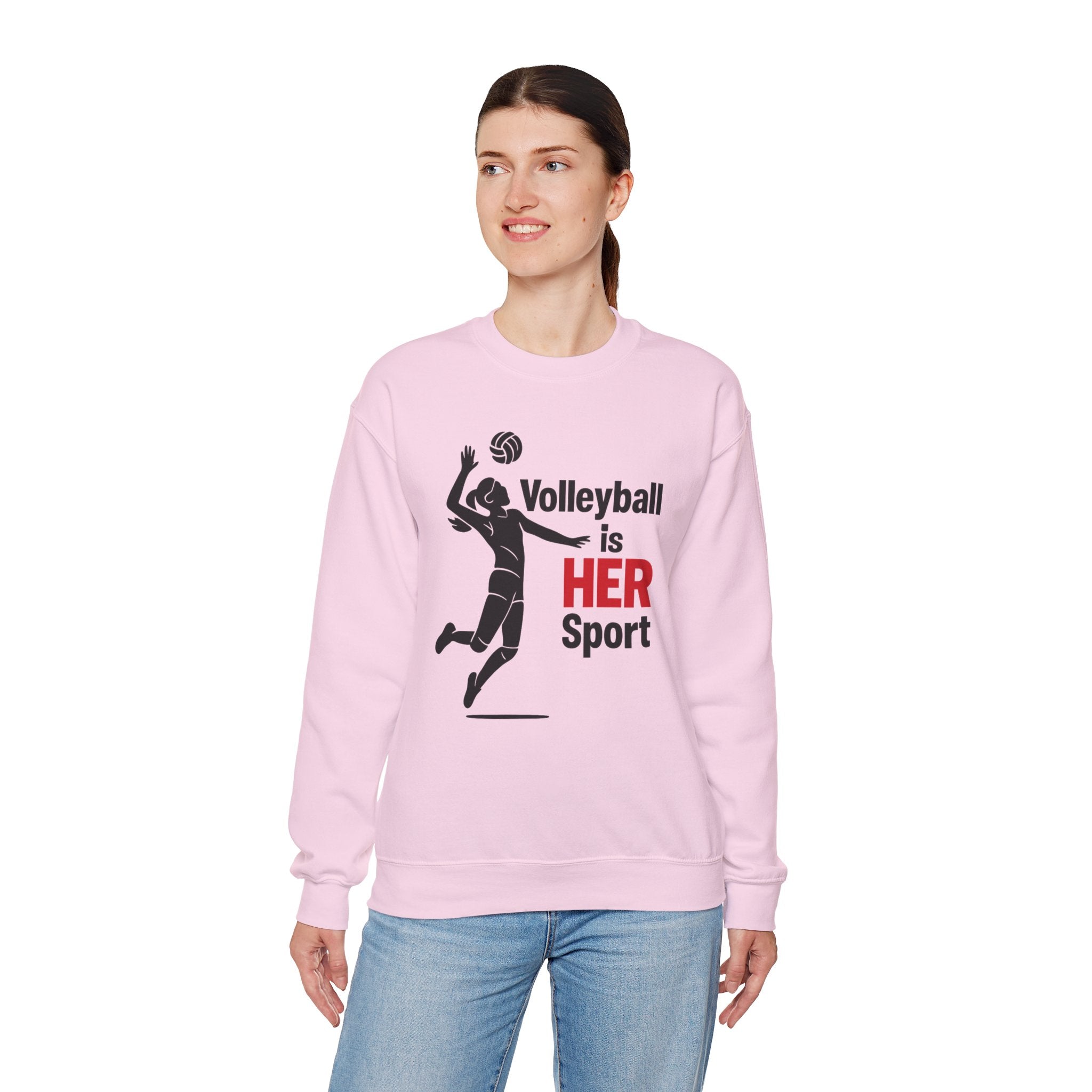 Volleyball Is Her Sport Sweatshirt, Unisex Crewneck