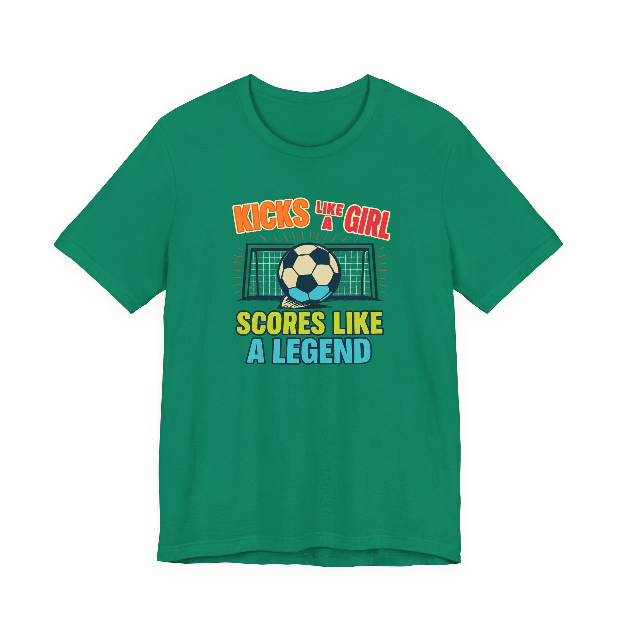 Soccer Inspired Fun Tee - Kicks Like A Girl