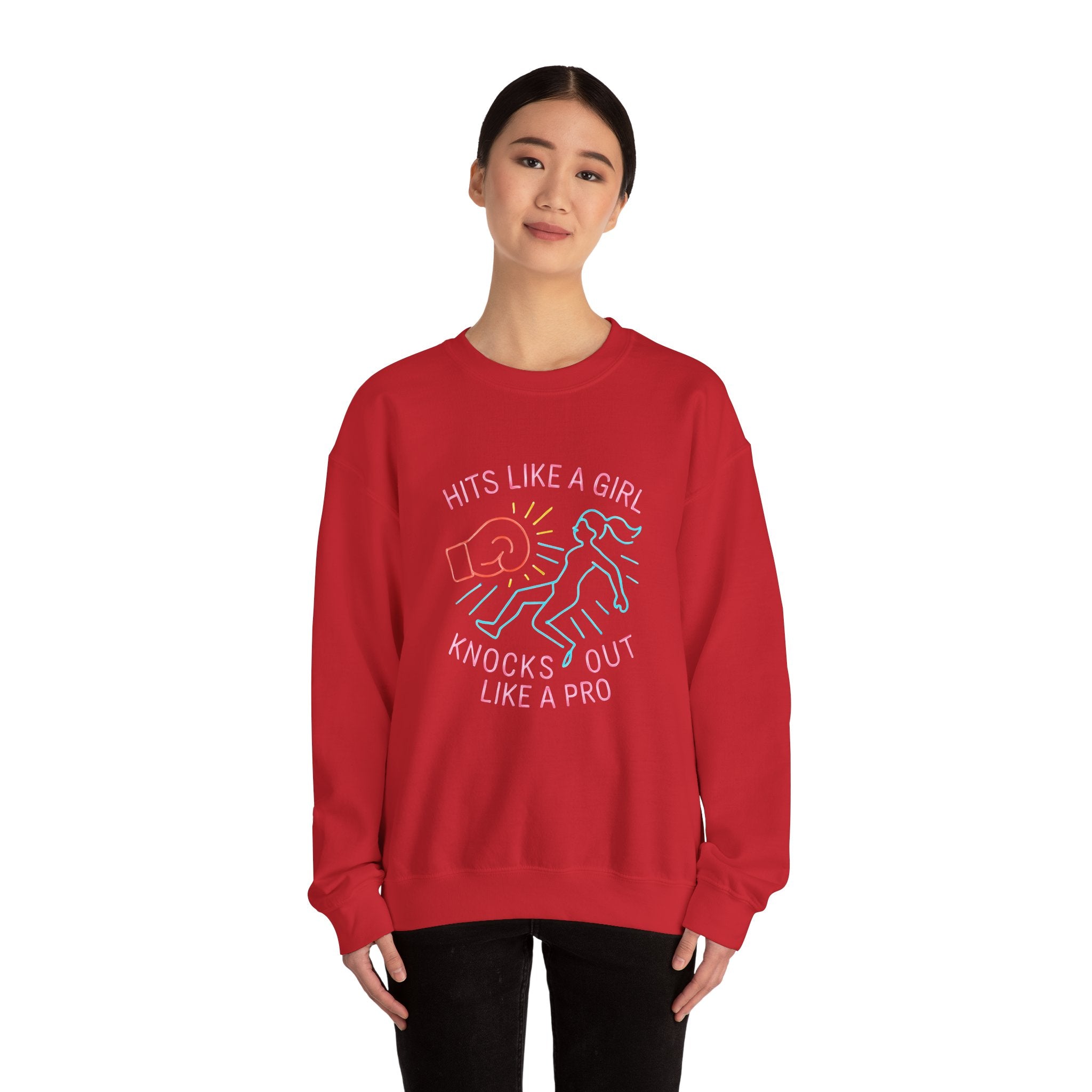 Empowering Crewneck Sweatshirt | Hits Like a Girl Design
