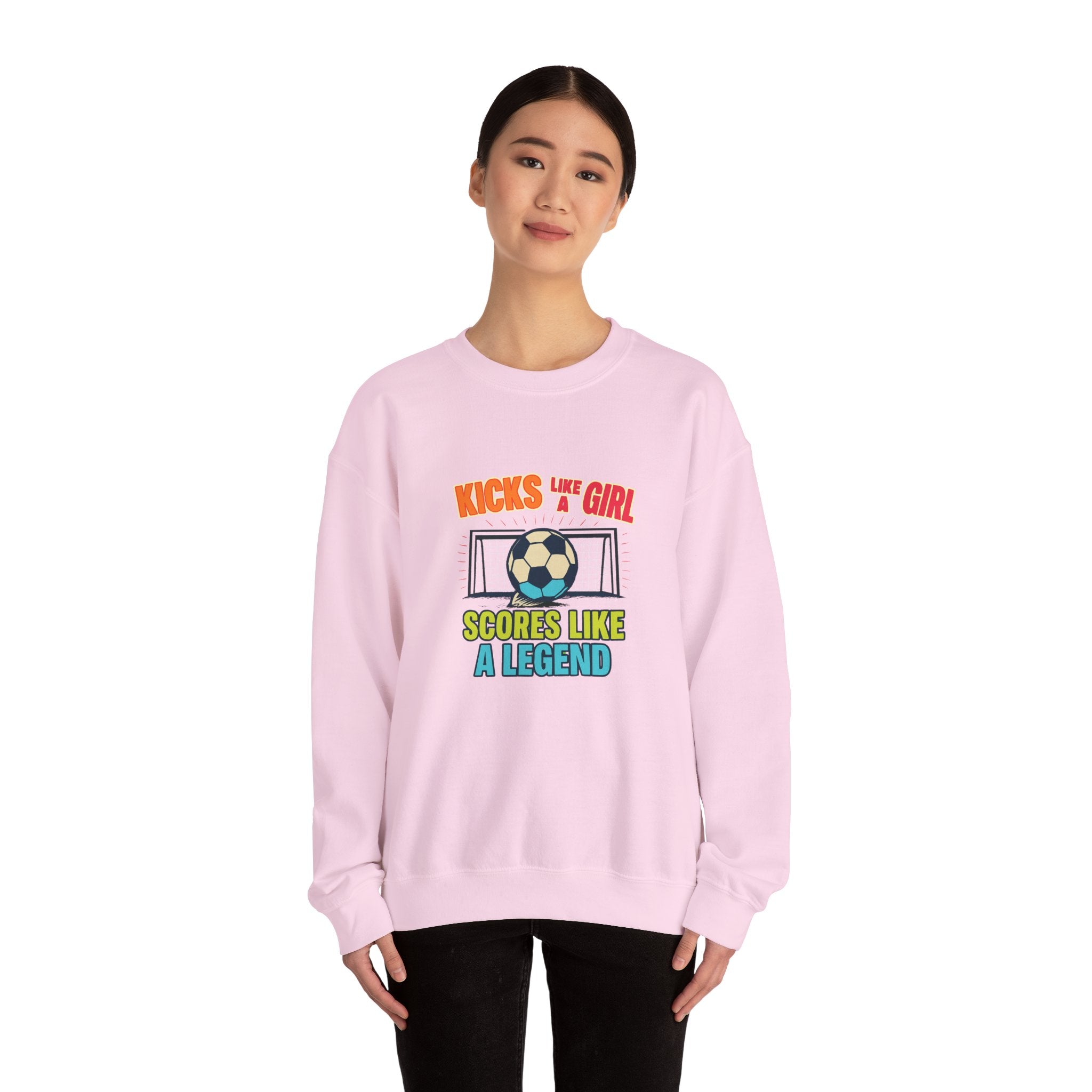 Unisex Soccer Sweatshirt, Kicks Like a Girl