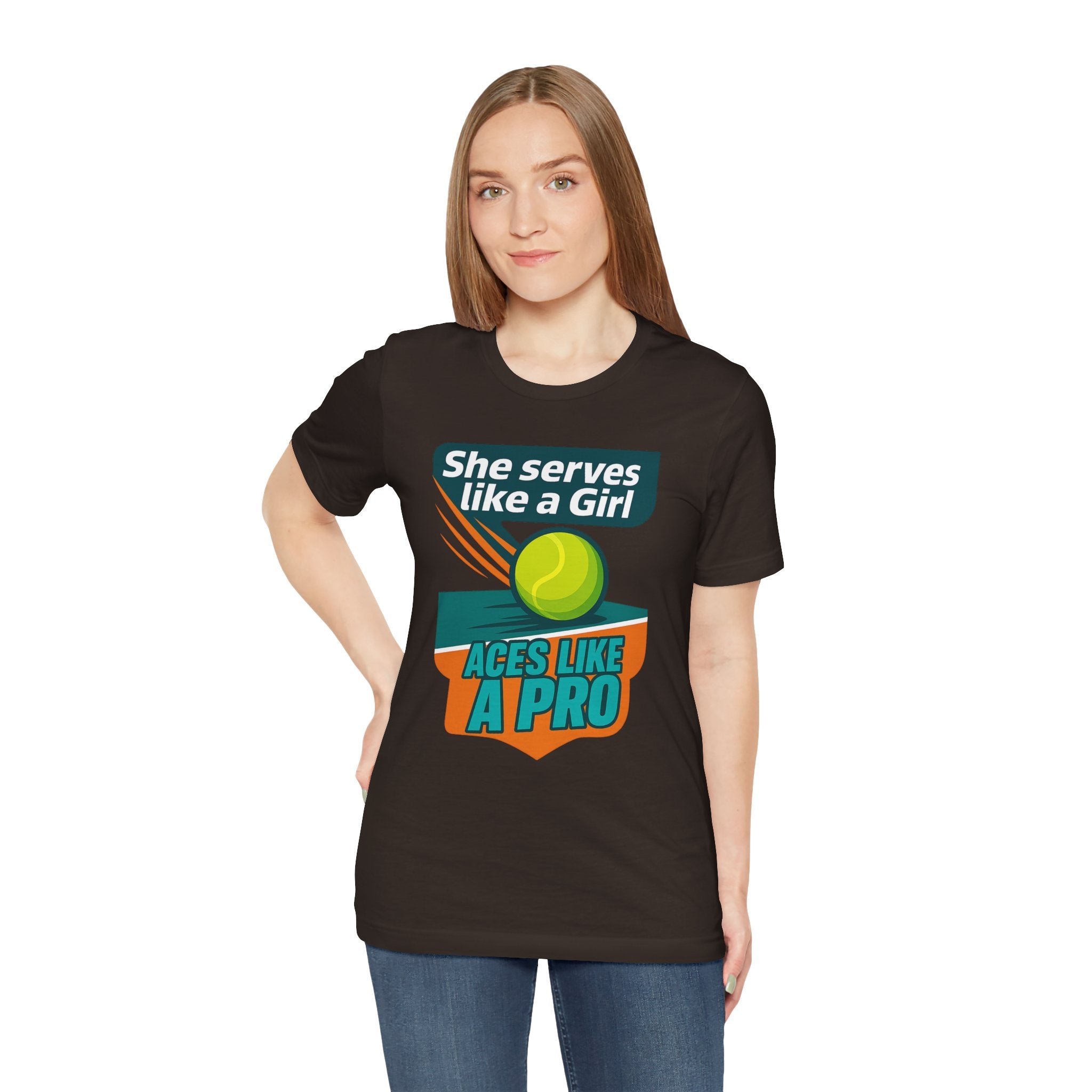 Empowering Tennis Tee - She Serves Like A Girl