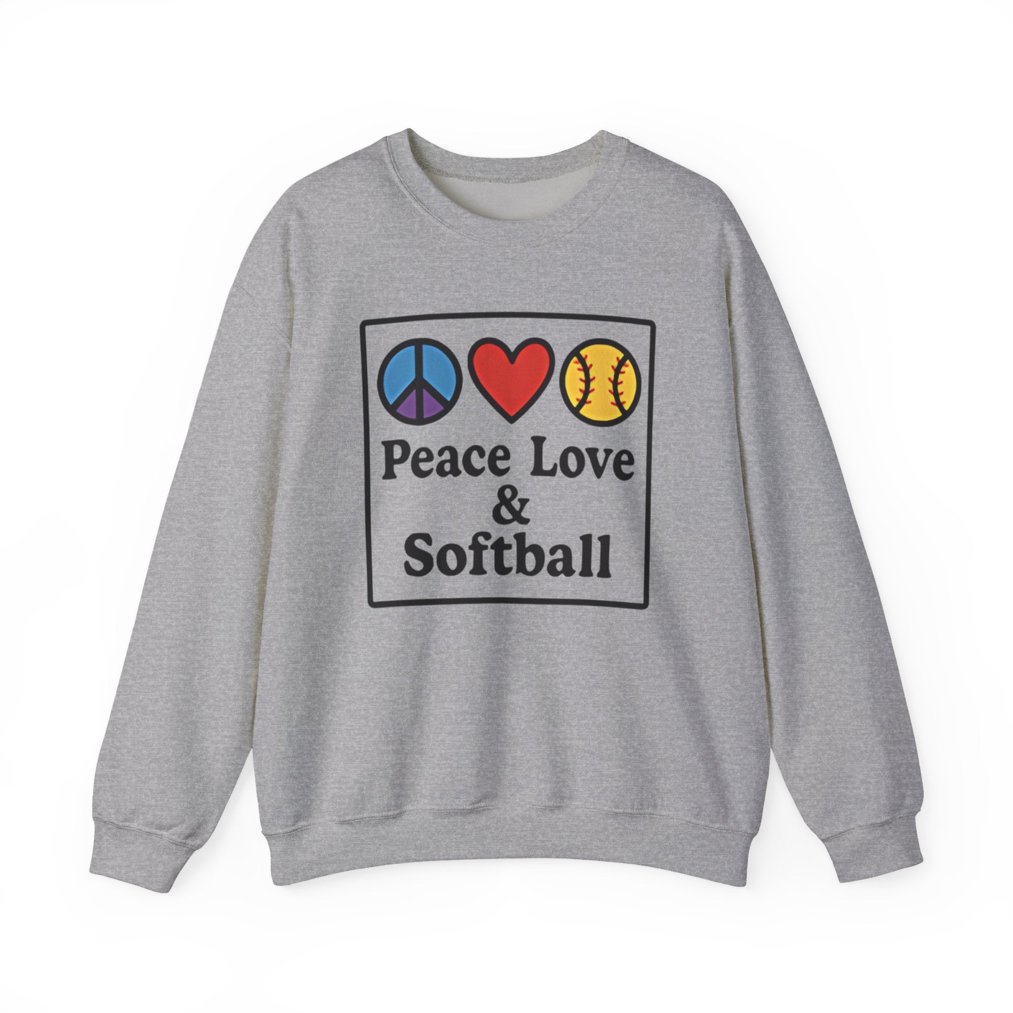 Peace Love & Softball Crewneck Sweatshirt