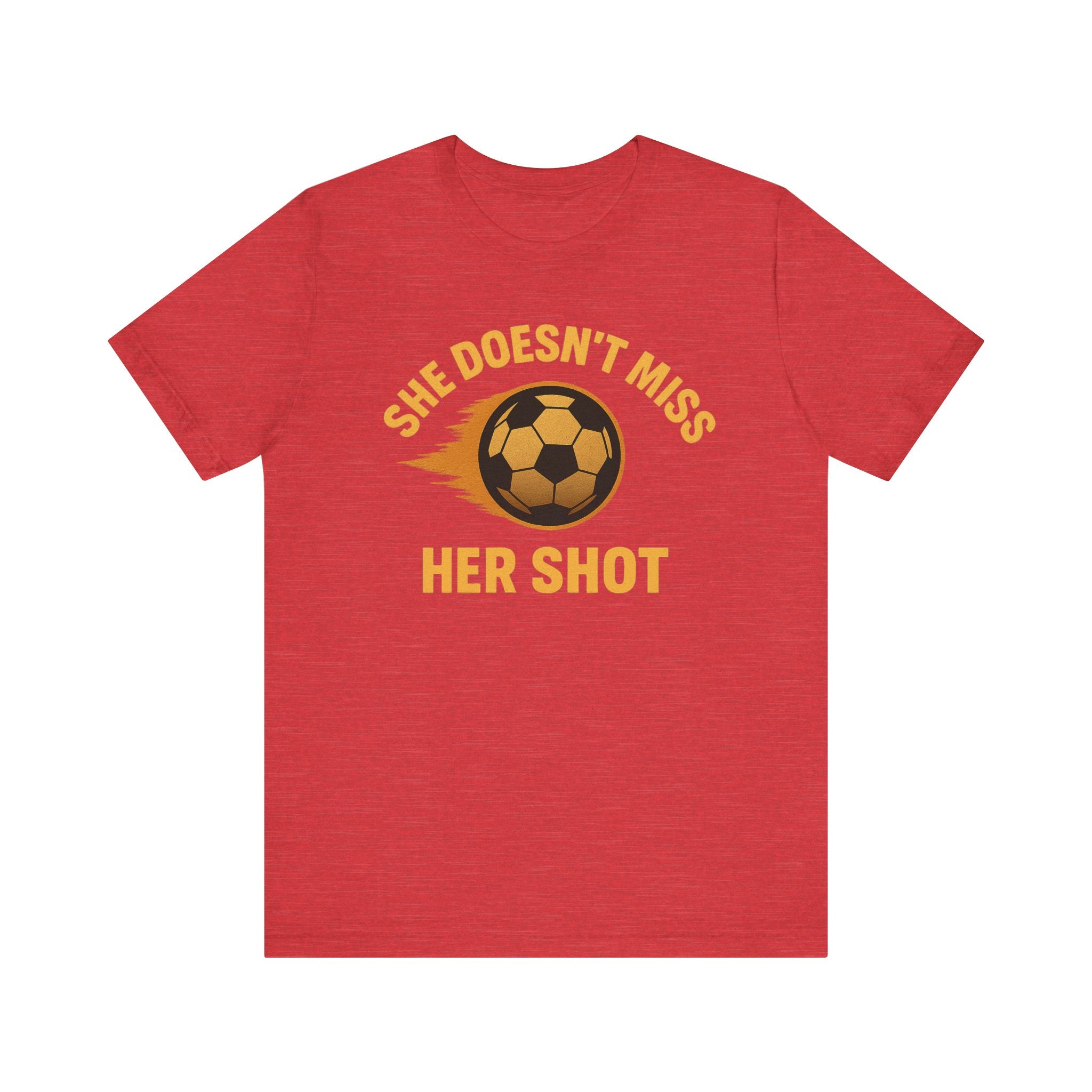 Soccer Motivational Tee - She Doesn't Miss Her Shot