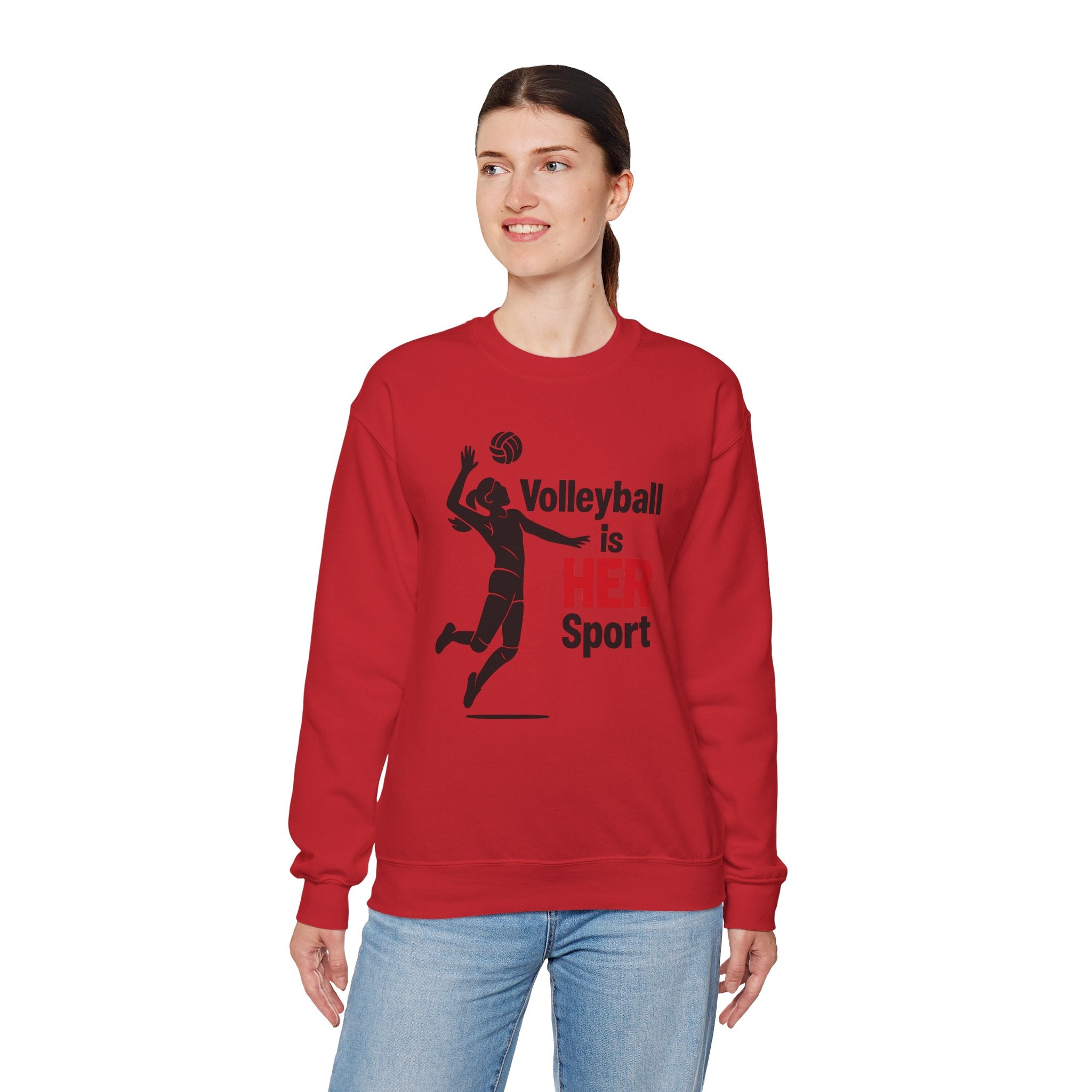 Volleyball Is Her Sport Sweatshirt, Unisex Crewneck
