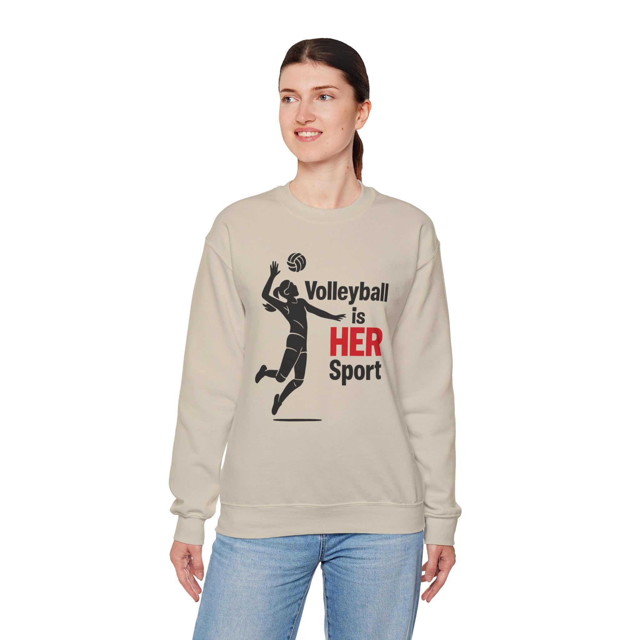 Volleyball Is Her Sport Sweatshirt, Unisex Crewneck