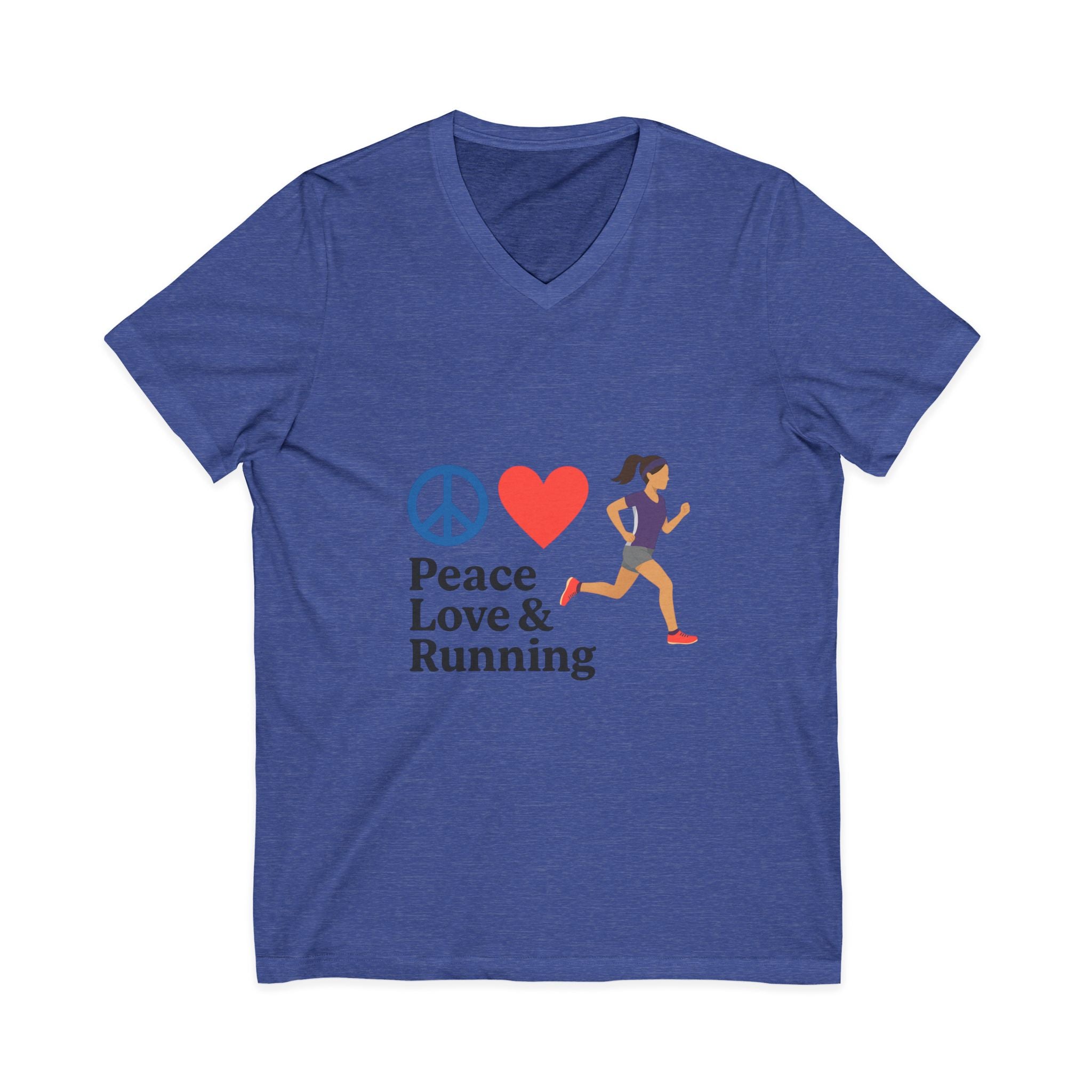 Peace Love & Running V-Neck Tee