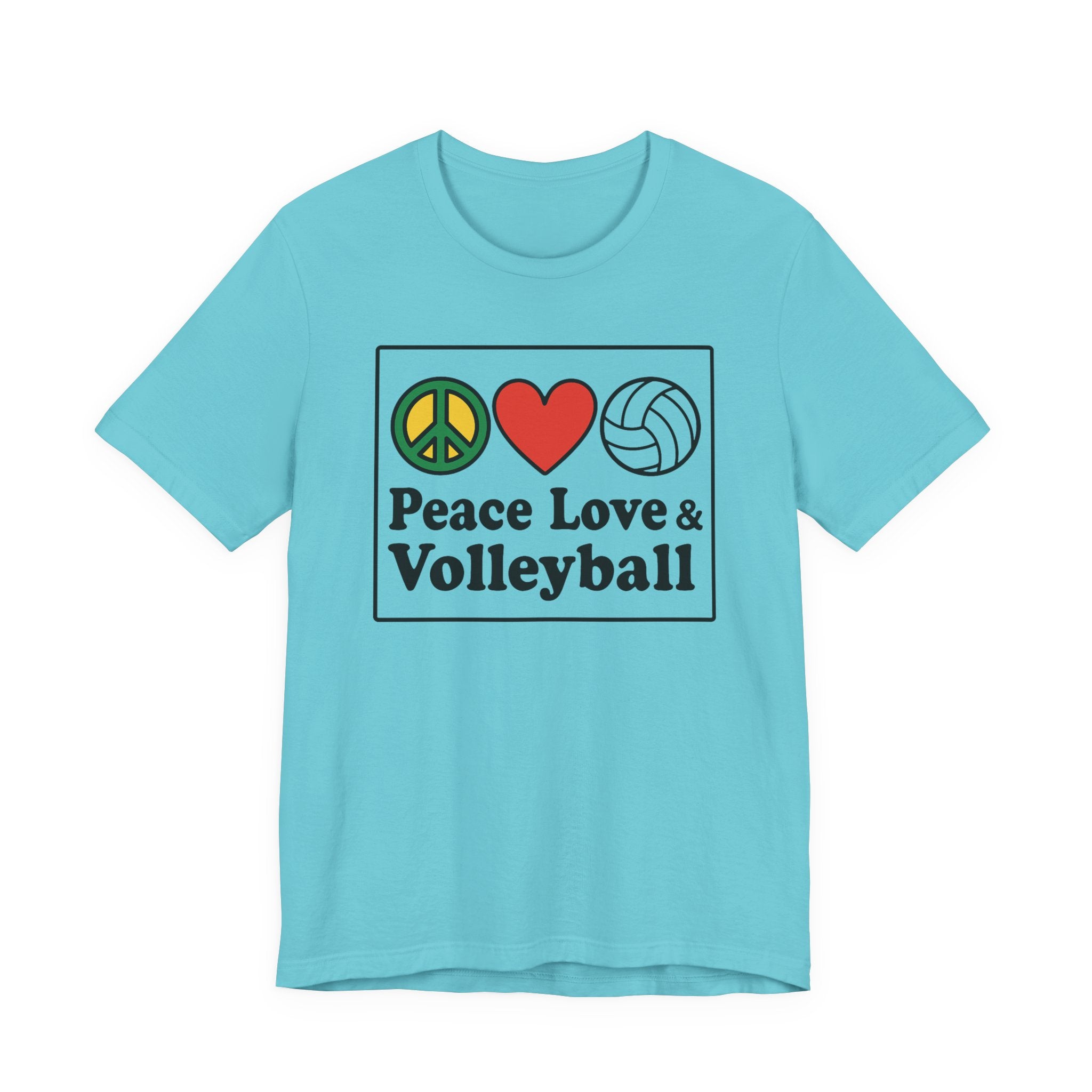 Peace Love & Volleyball Tee - Unisex Jersey Short Sleeve