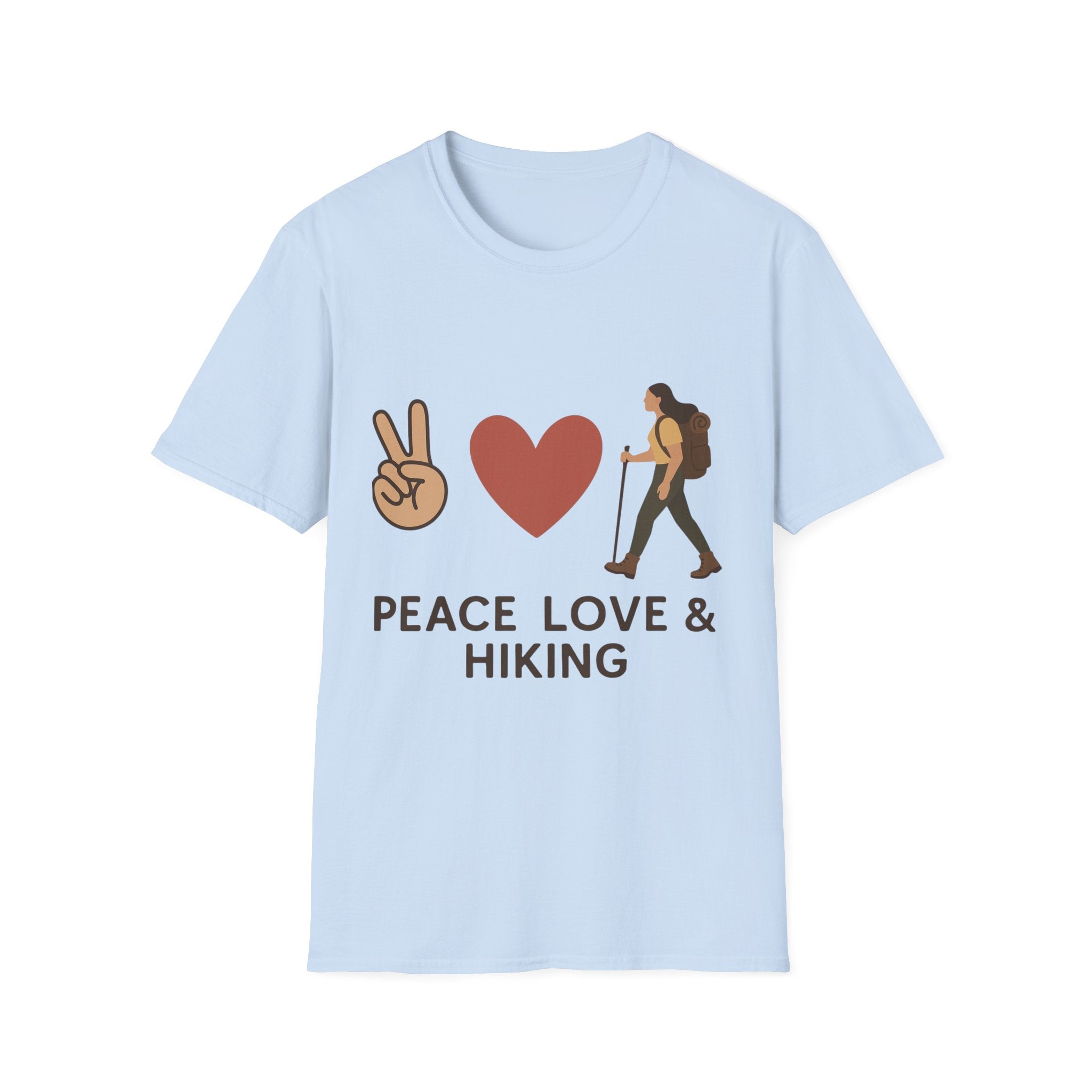 Peace Love & Hiking Unisex Softstyle T-Shirt
