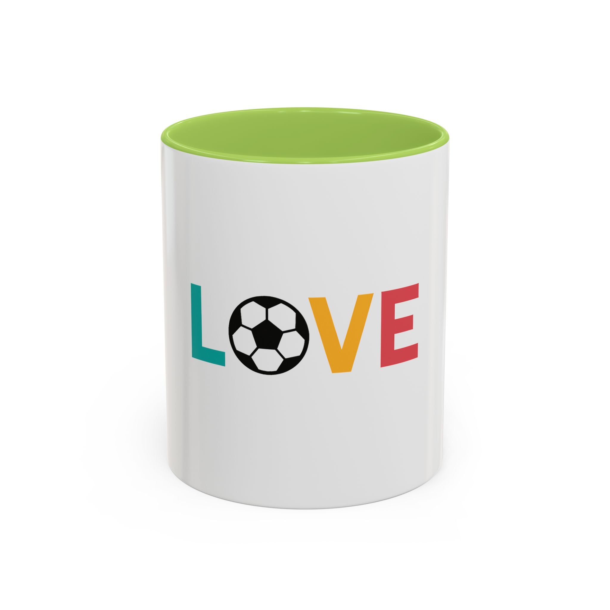 Love Soccer Accent Coffee Mug, Personalized Gift for Soccer Fans