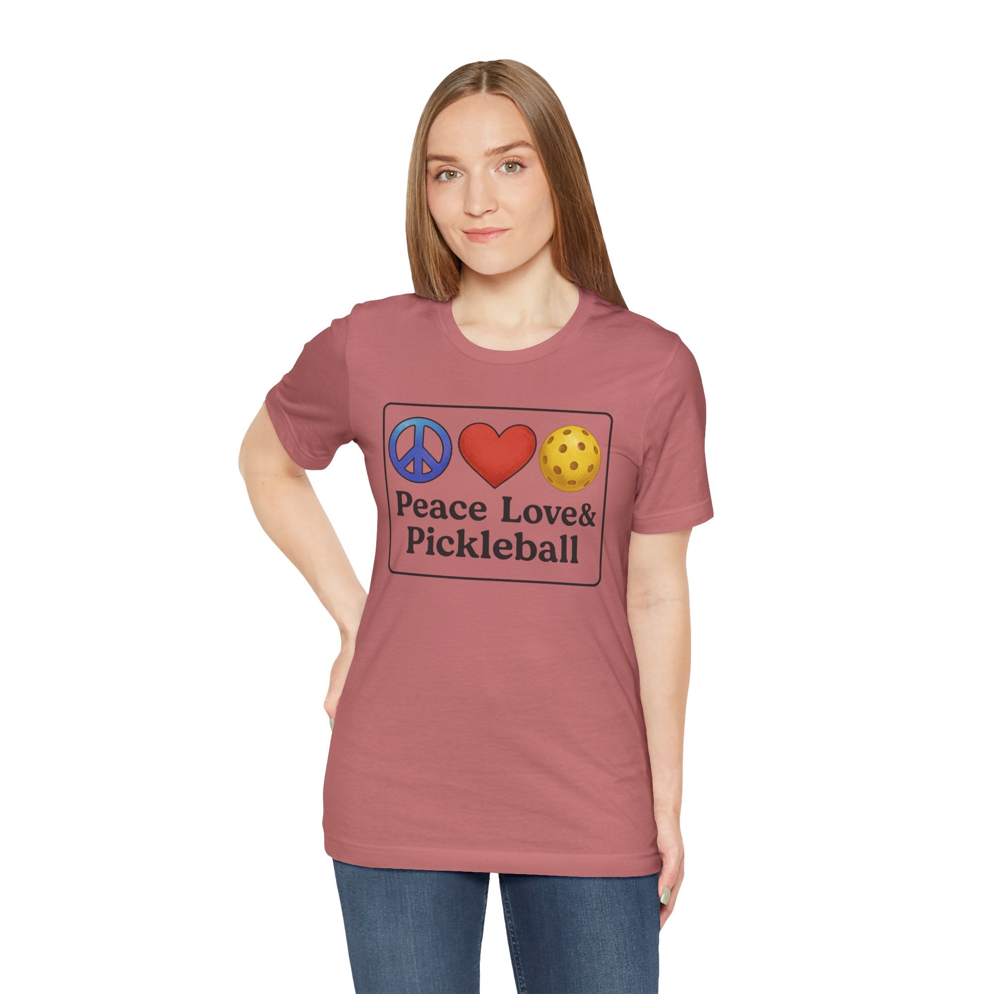 Peace Love & Pickleball Unisex Tee, Fun Pickleball Shirt