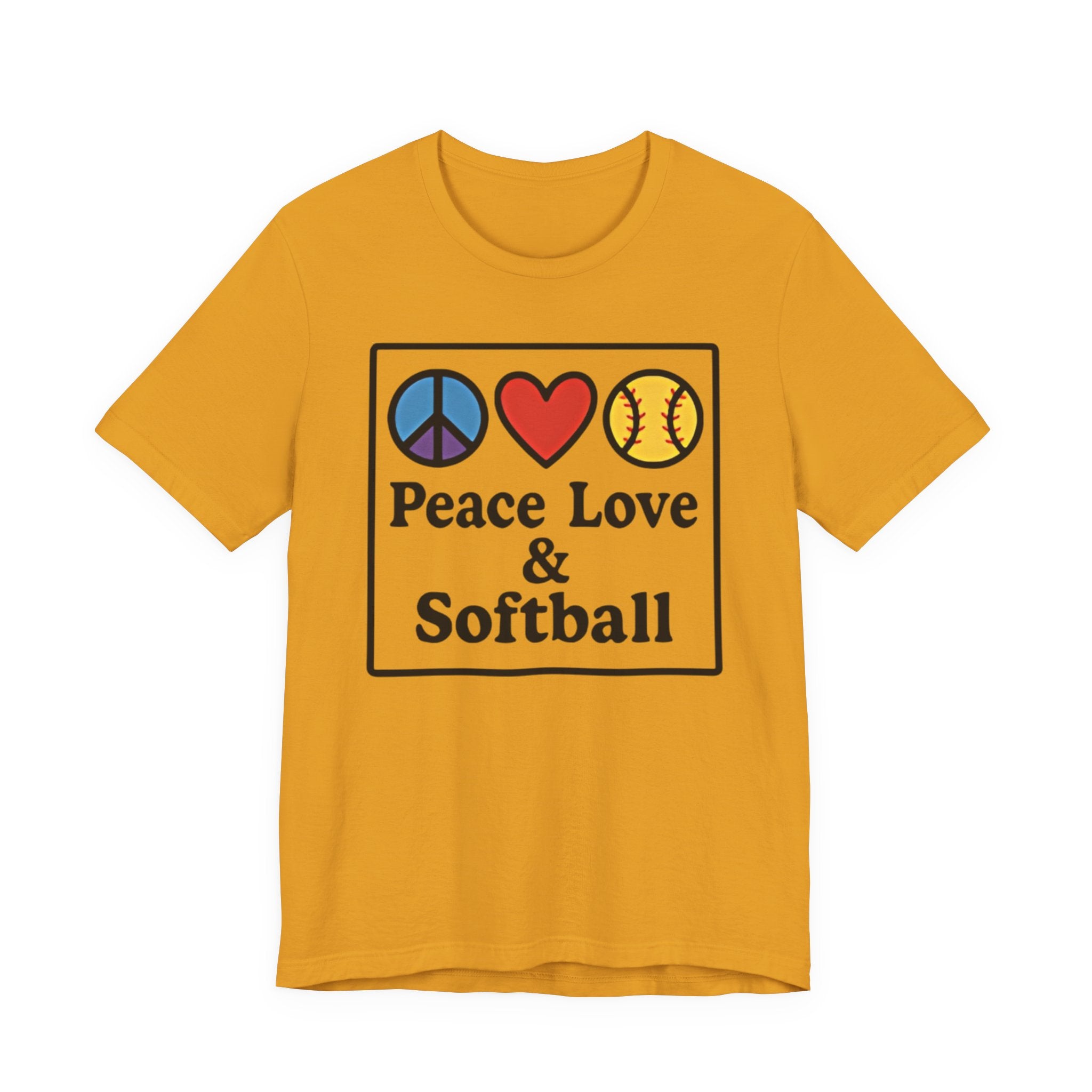 Peace Love & Softball Tee - Unisex Jersey Short Sleeve Shirt