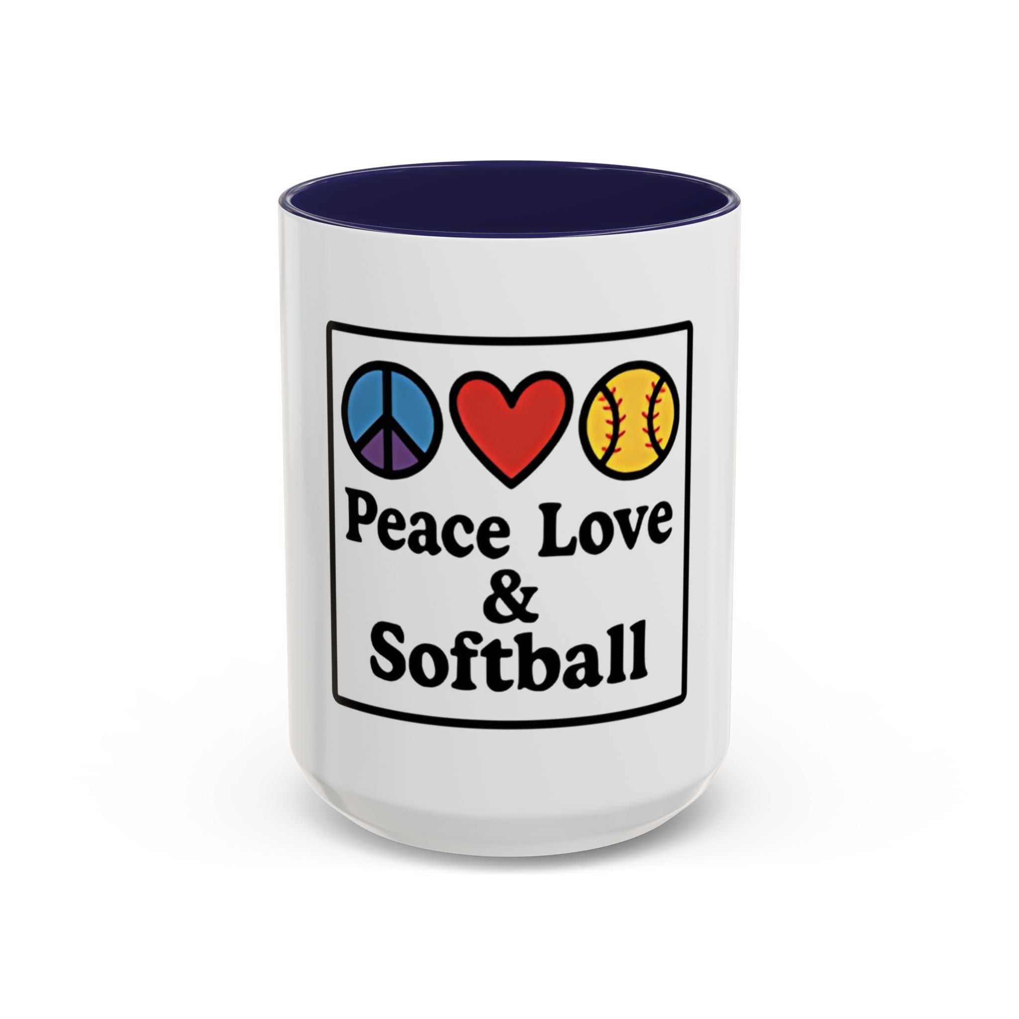 Peace Love Softball Coffee Mug, Sporty Mug for Softball Fans