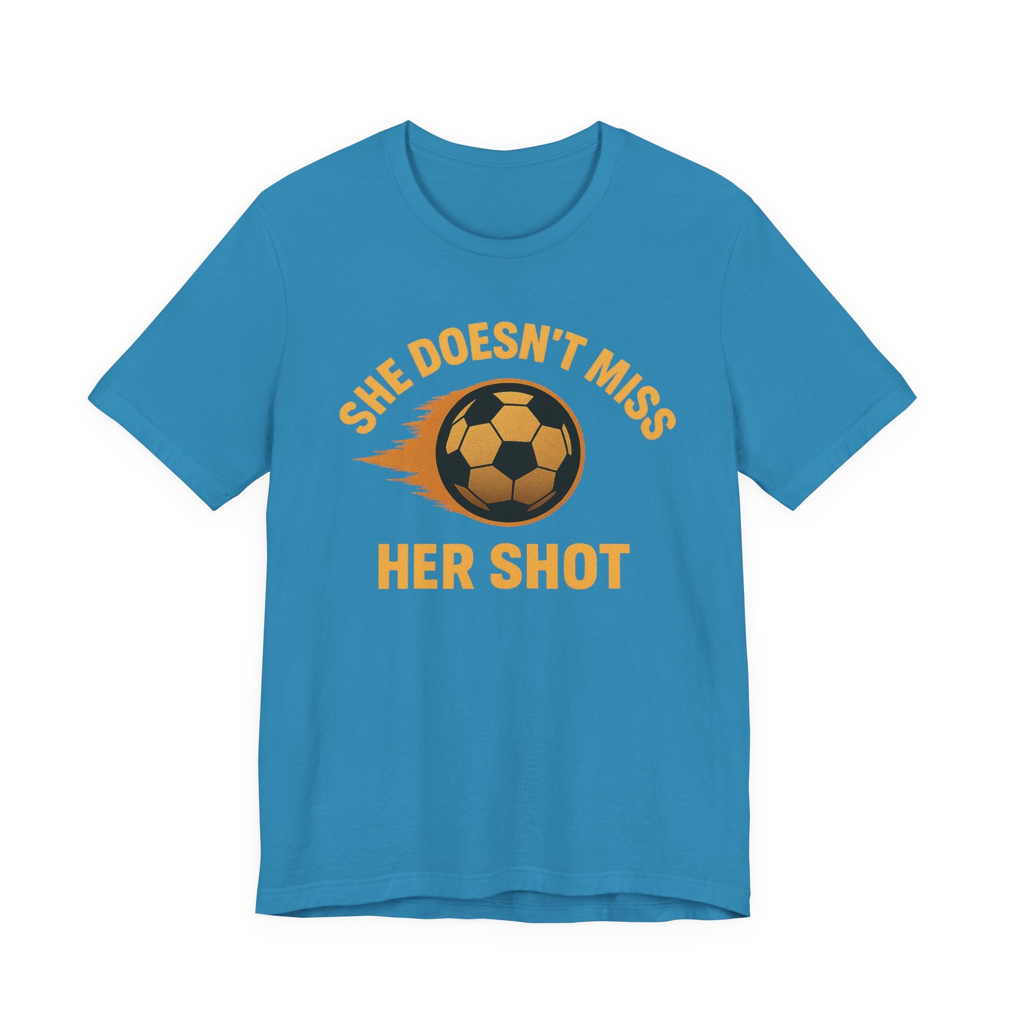 Soccer Motivational Tee - She Doesn't Miss Her Shot