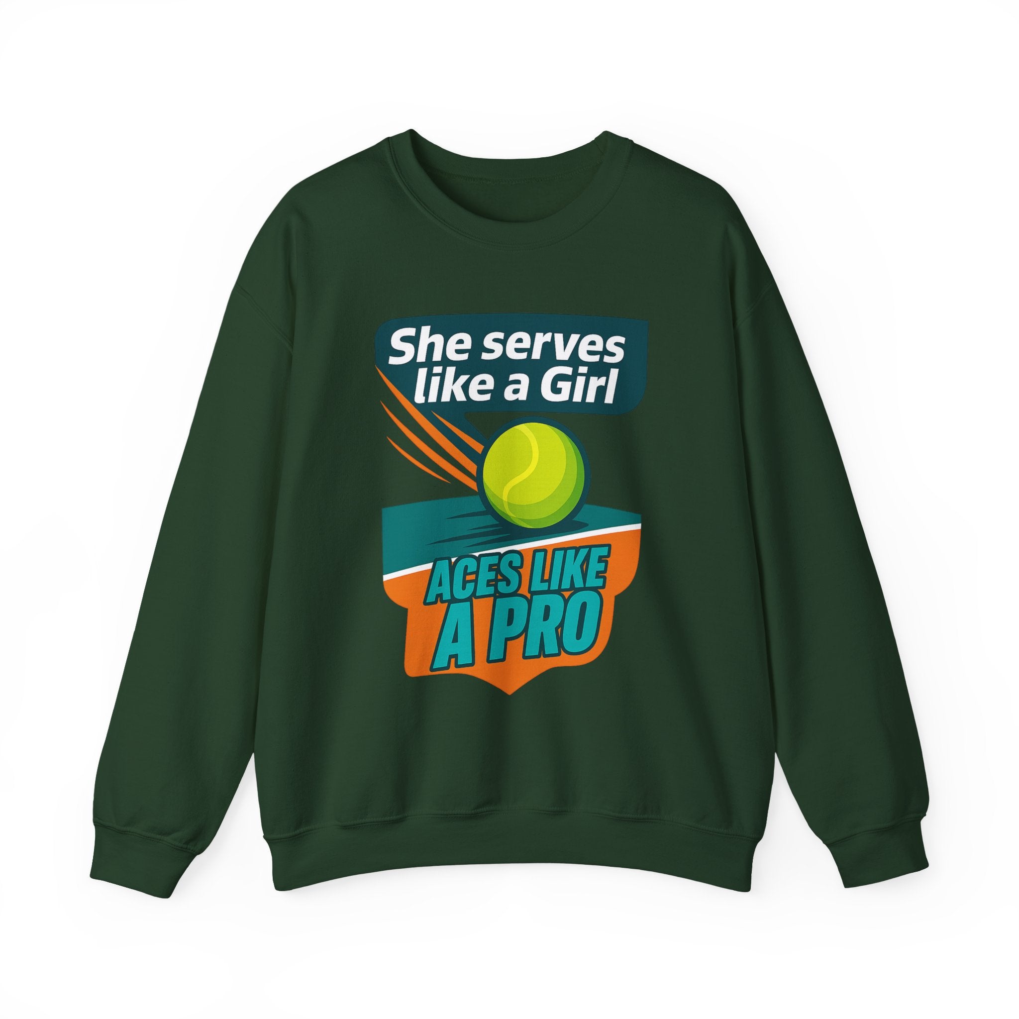She Serves Like A Girl Sweatshirt, Unisex Crewneck